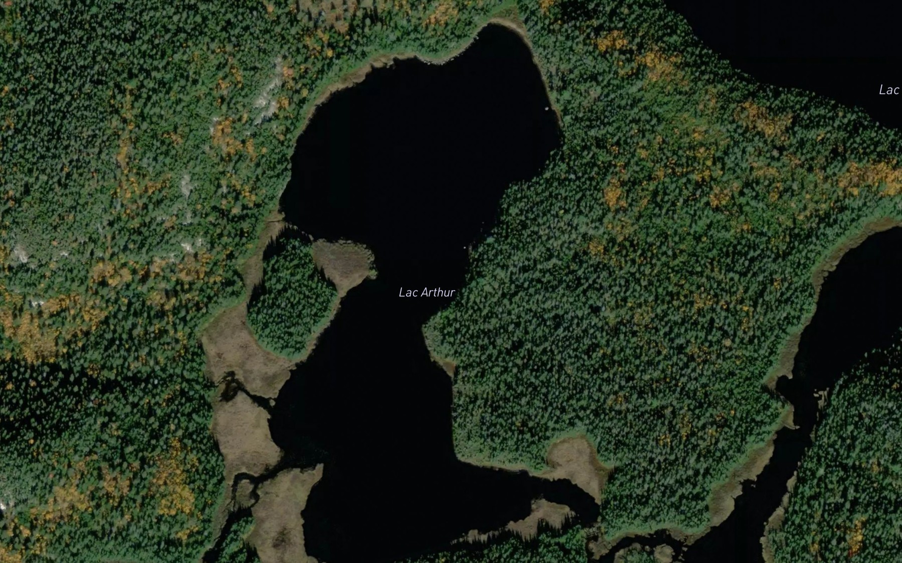 Satellite map of the Lac Arthur