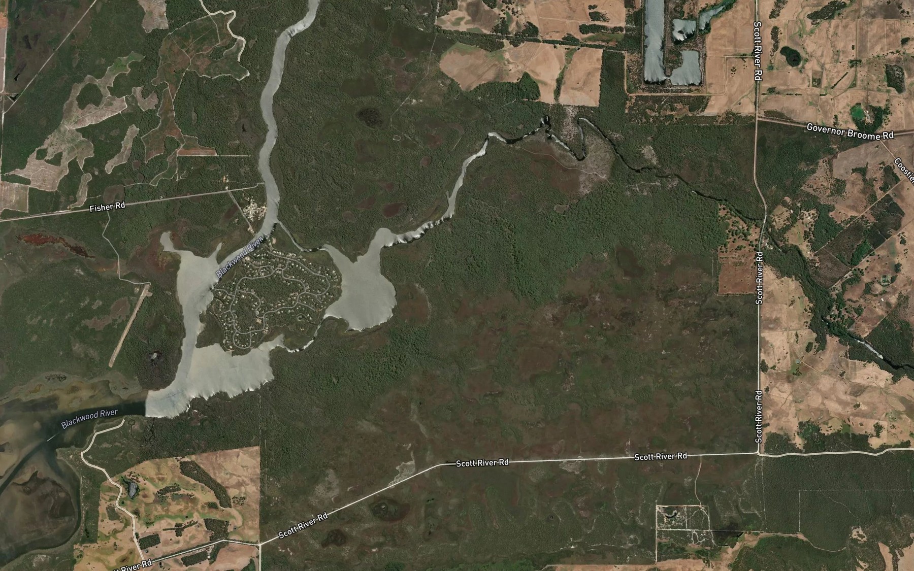 Satellite map of the Scott River