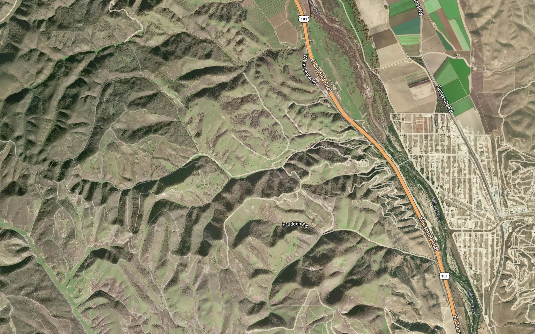 Satellite map of the Los Lobos Spring