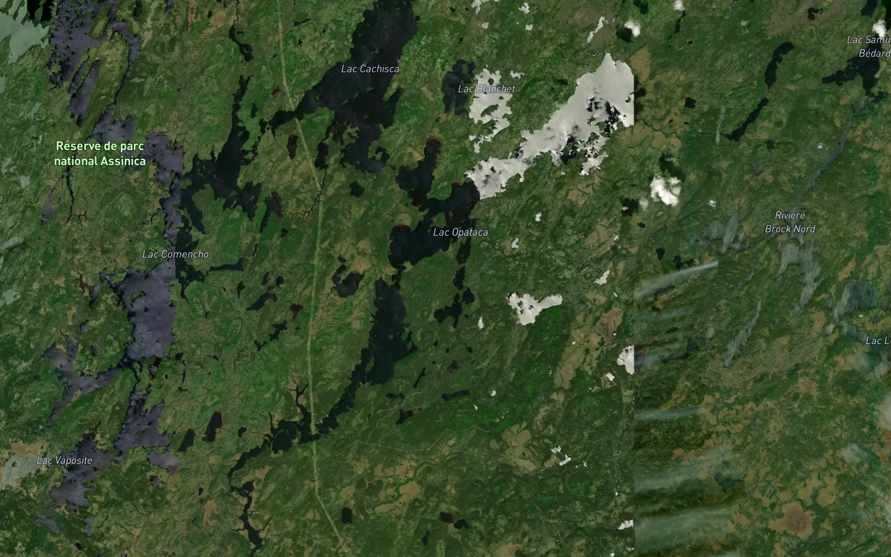 Satellite map of the Lac Opataca