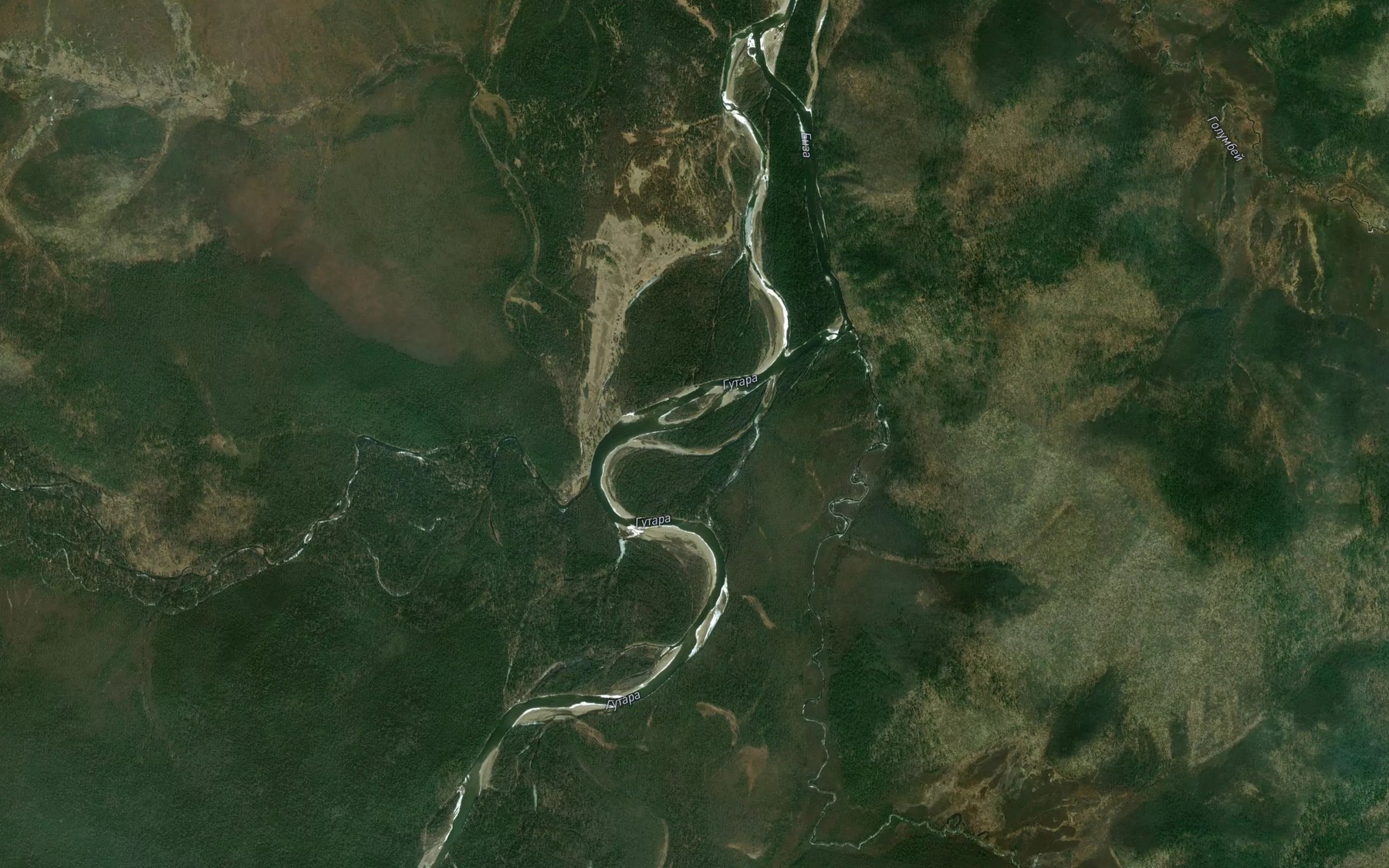 Satellite map of the Nizhnyaya Yerma