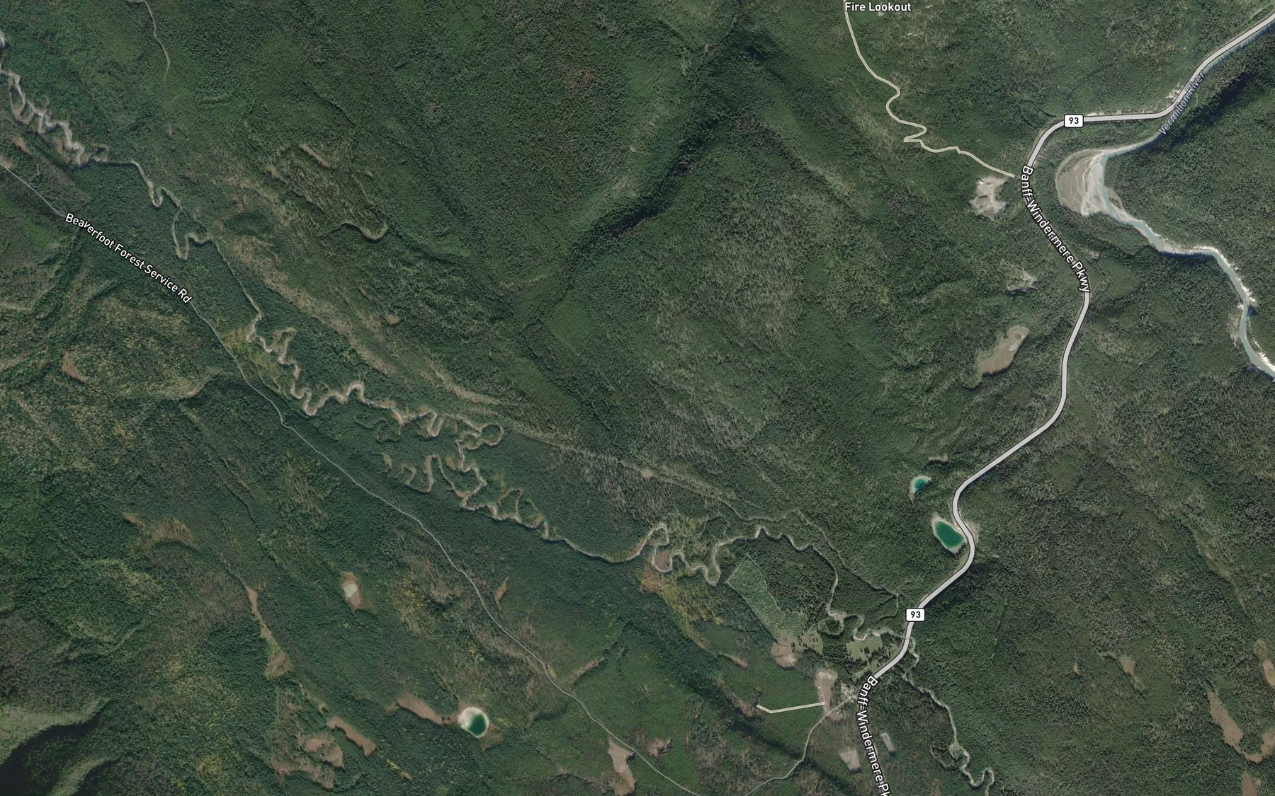 Satellite map of the Lost Creek