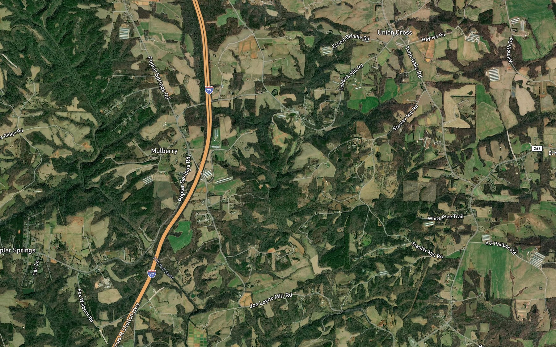 Satellite map of the Little Creek