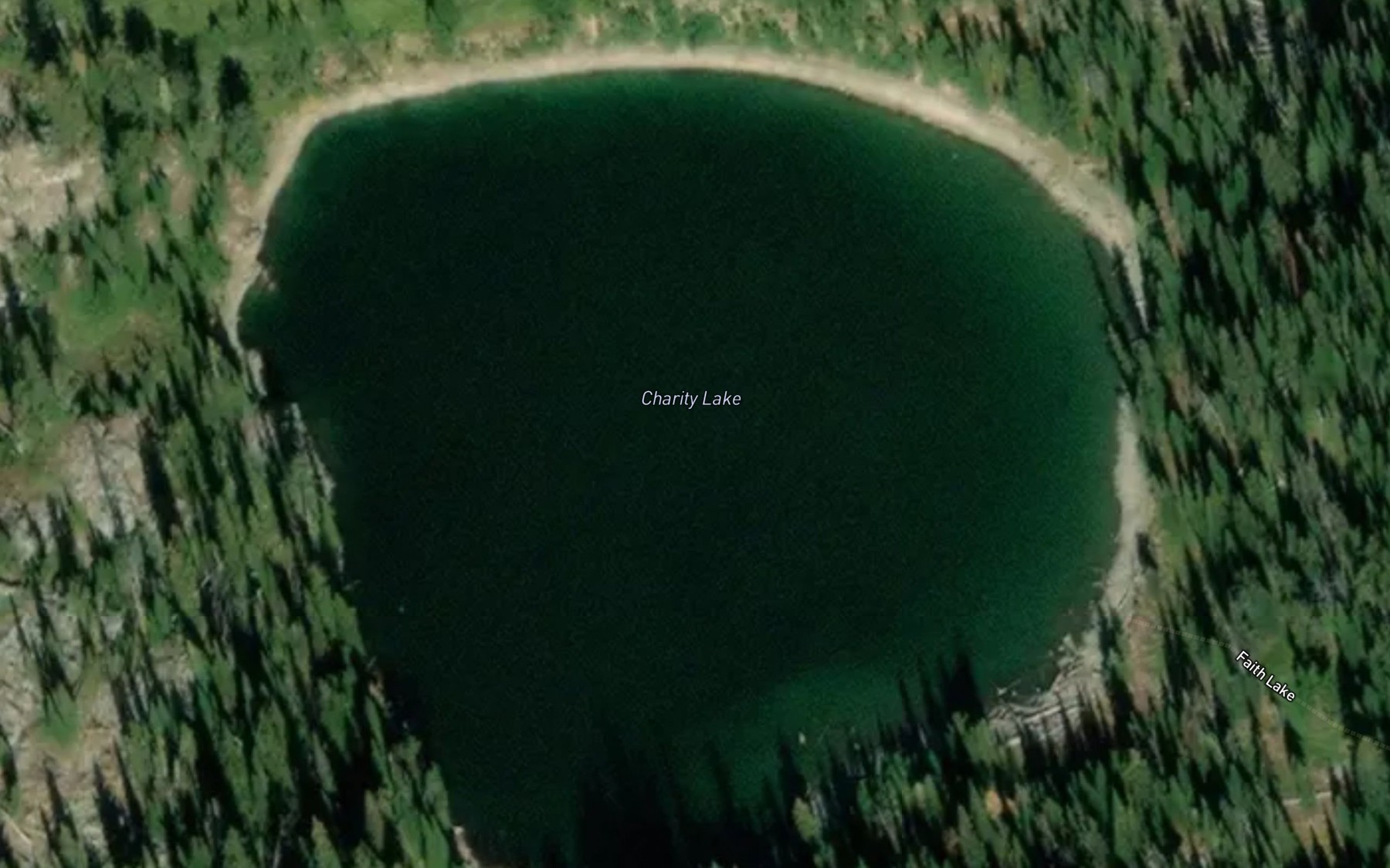 Satellite map of the Charity Lake