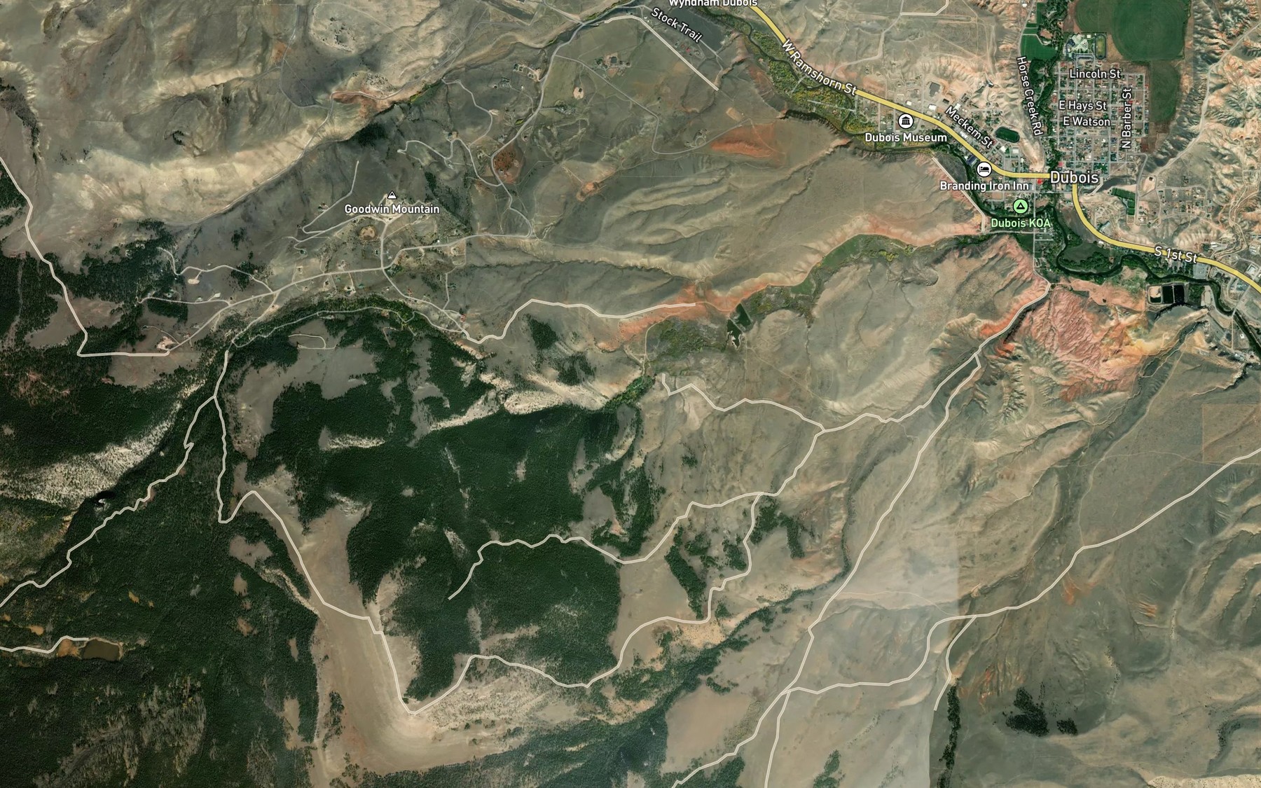 Satellite map of the Little Warm Spring