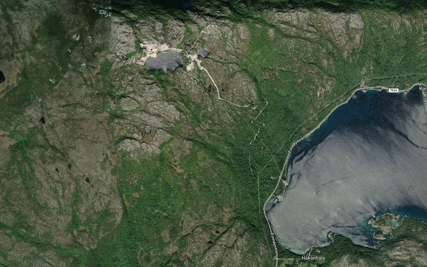 Satellite map of the Forneselva