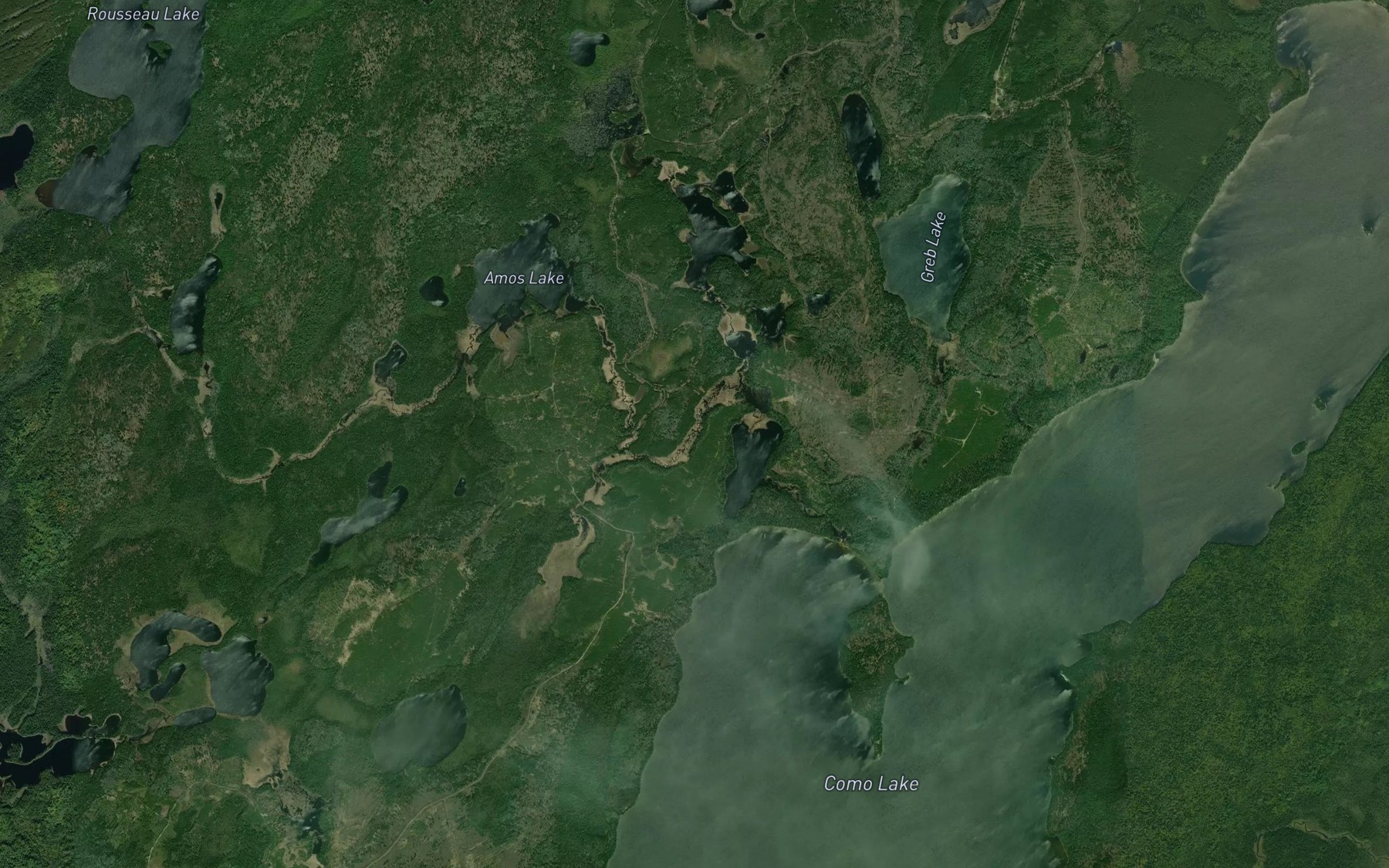 Satellite map of the Como Creek
