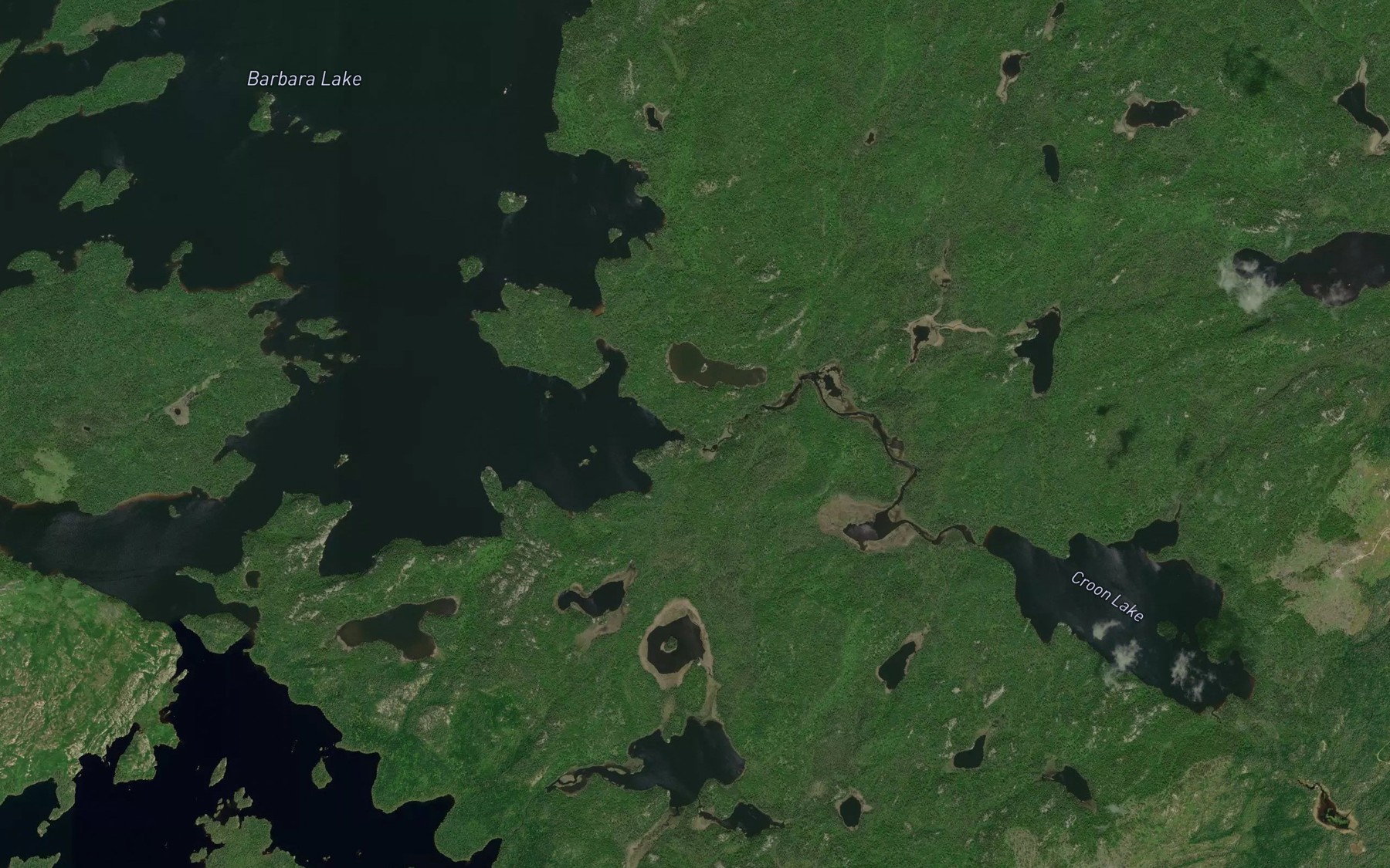 Satellite map of the Croon Creek