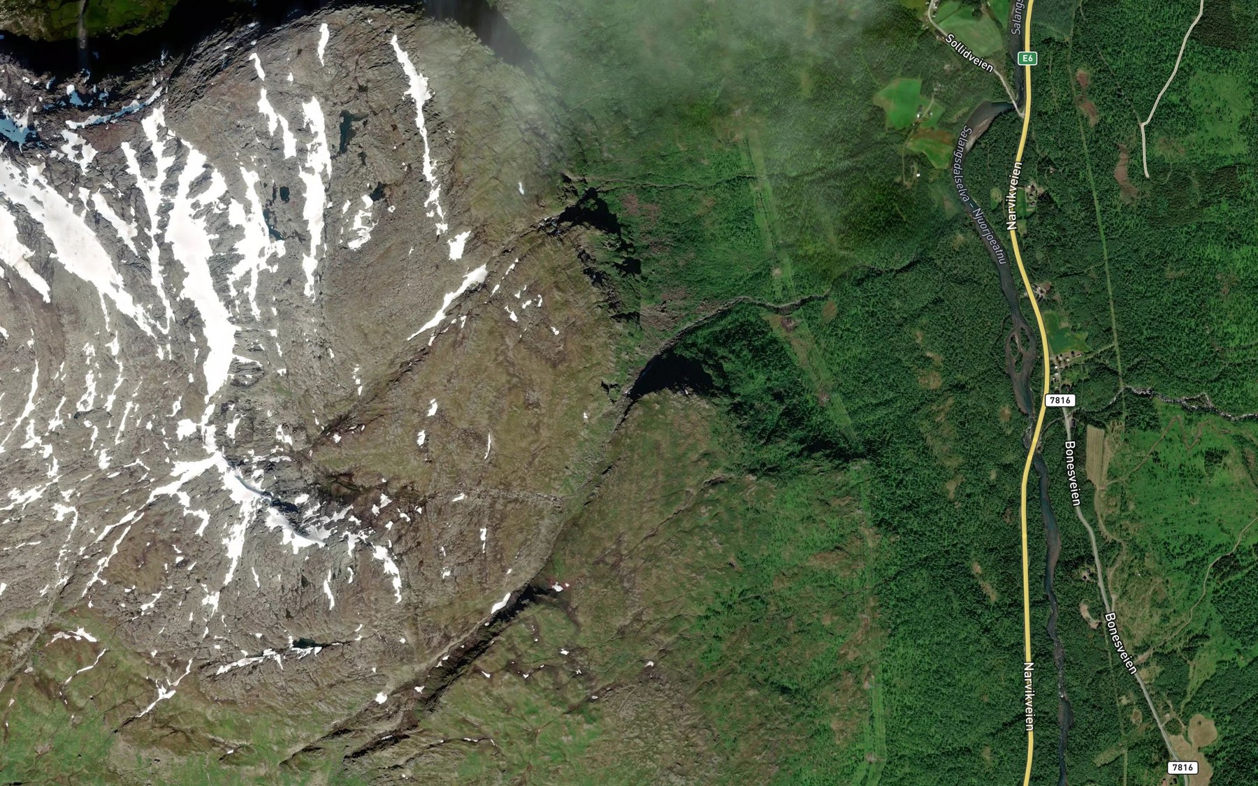 Satellite map of the Klokka-tobekken