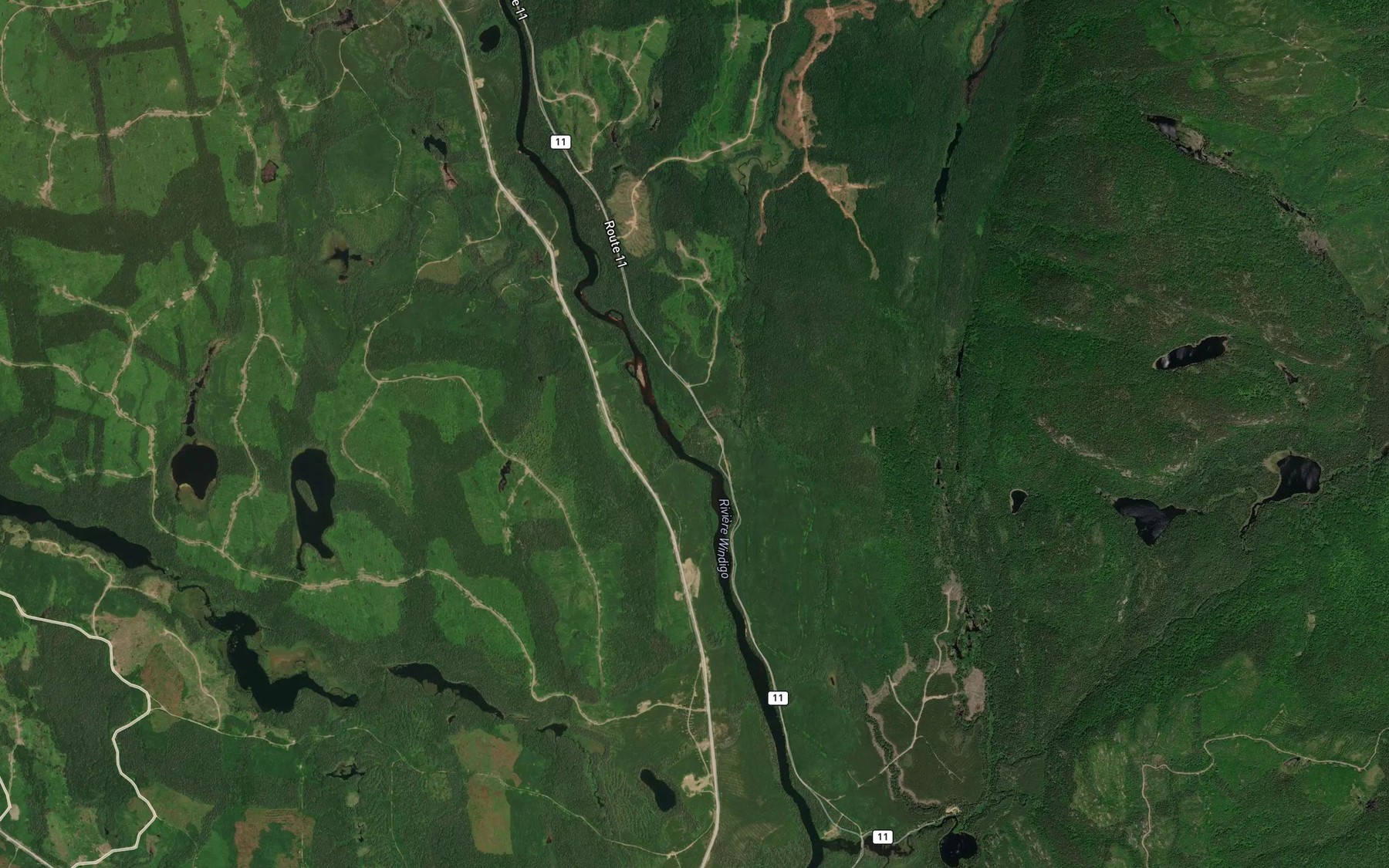 Satellite map of the Ruisseau Doucet