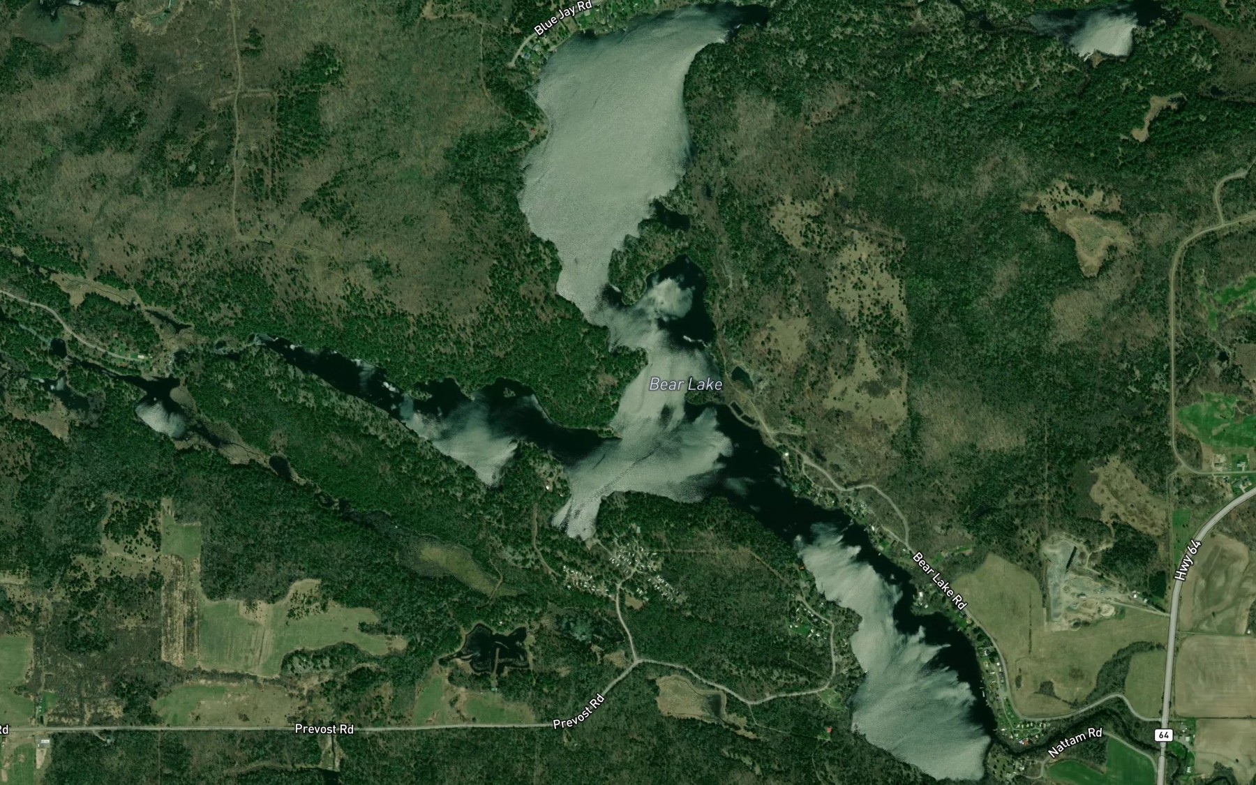 Satellite map of the Bear Lake