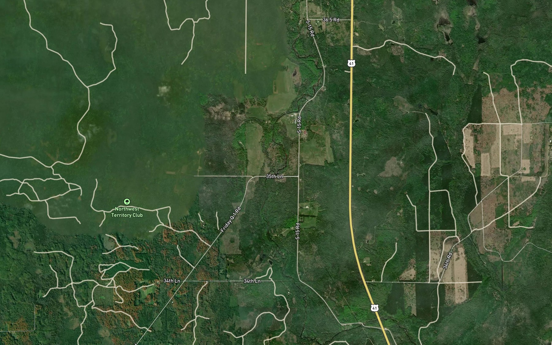 Satellite map of the Elm Creek