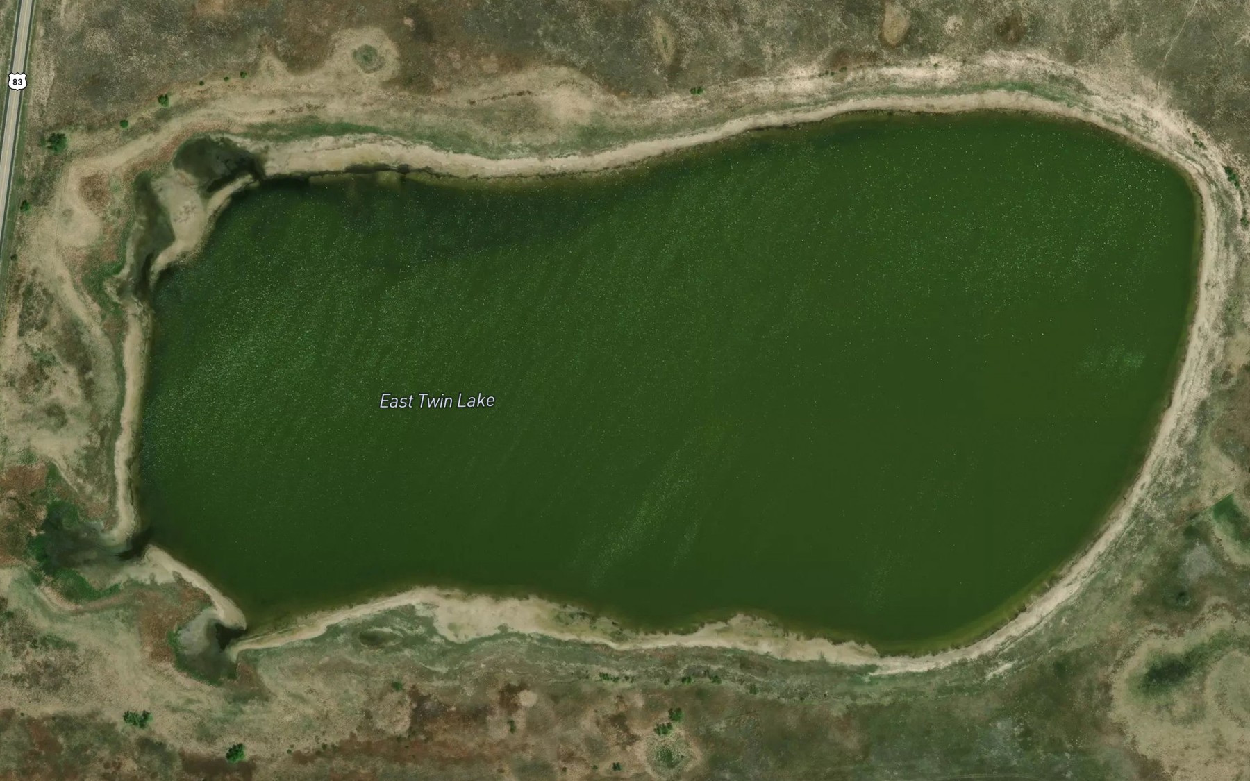Satellite map of the East Twin Lake