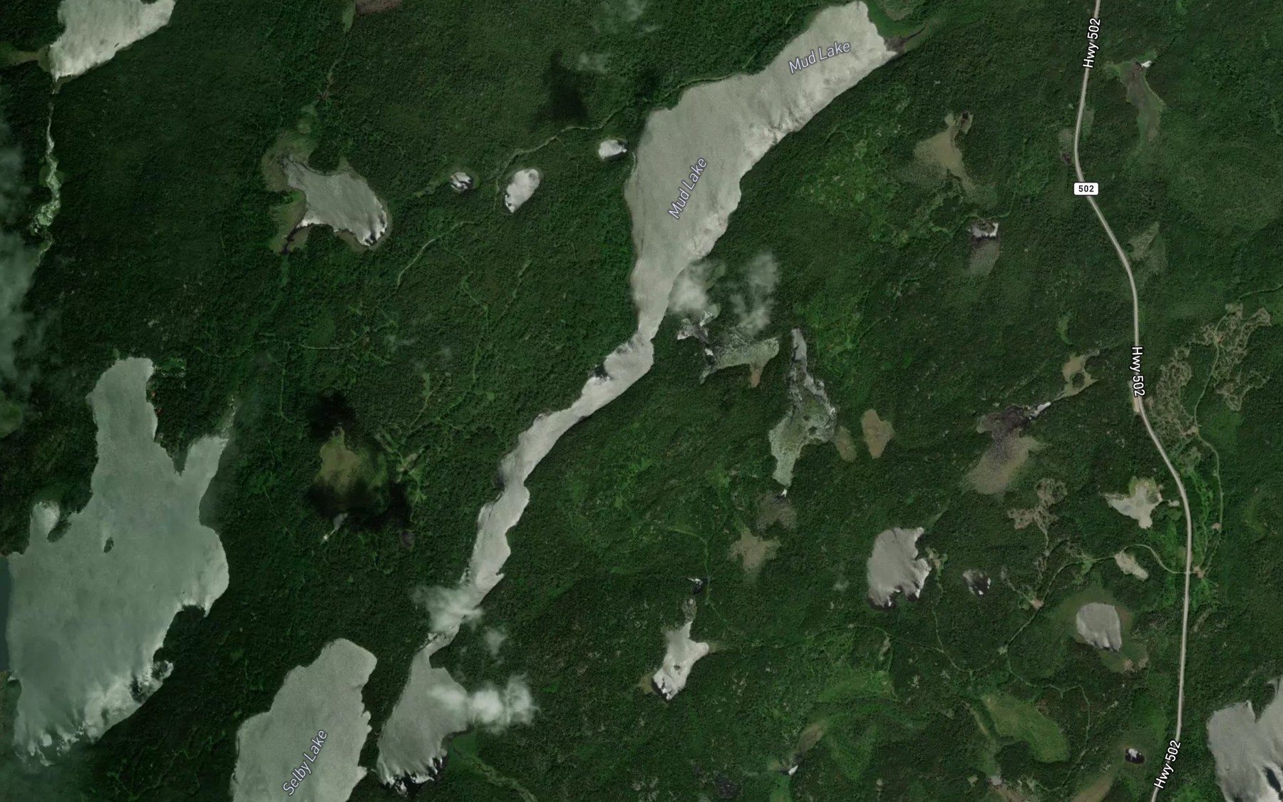 Satellite map of the Mud Lake