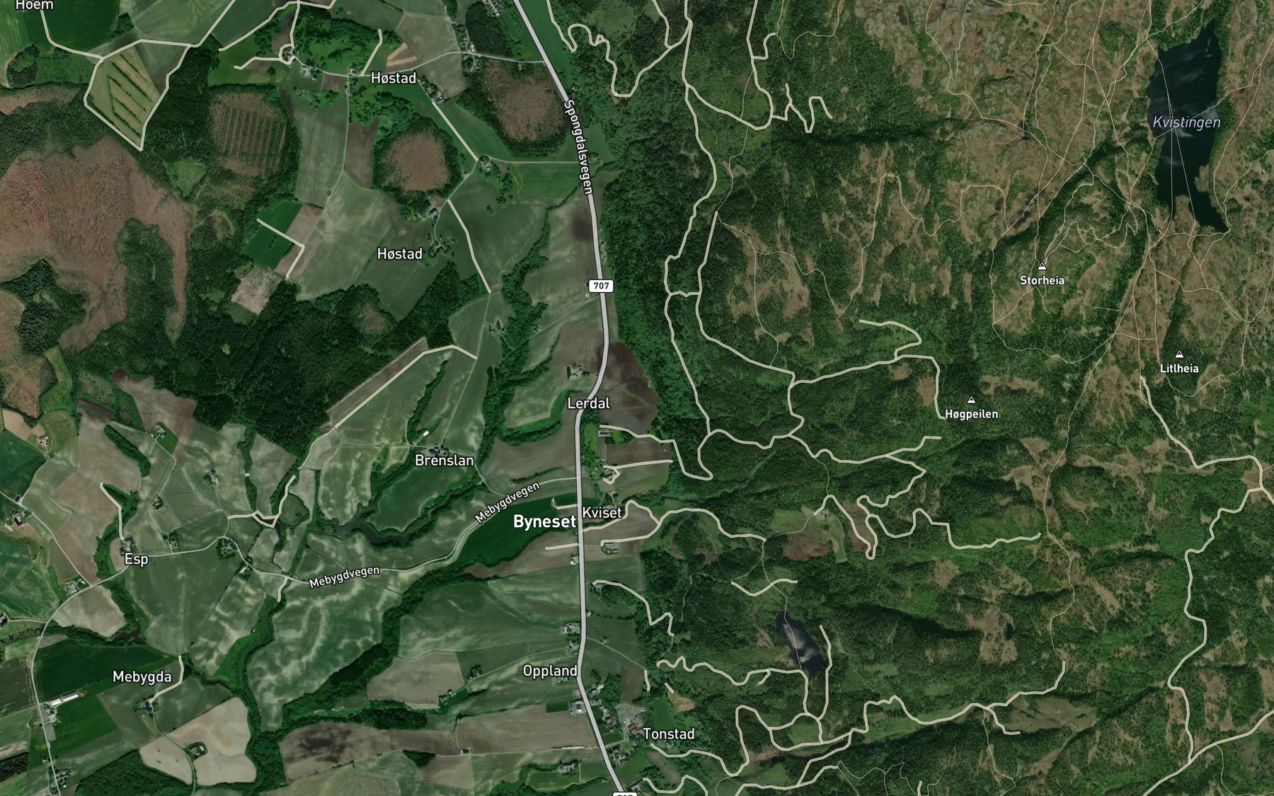Satellite map of the Trodalsbekken