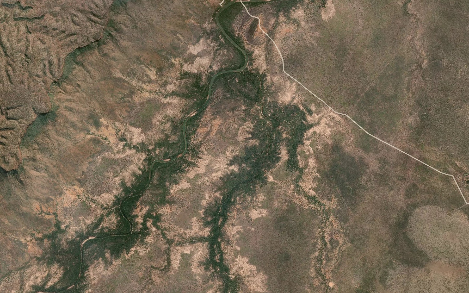 Satellite map of the Dick Creek