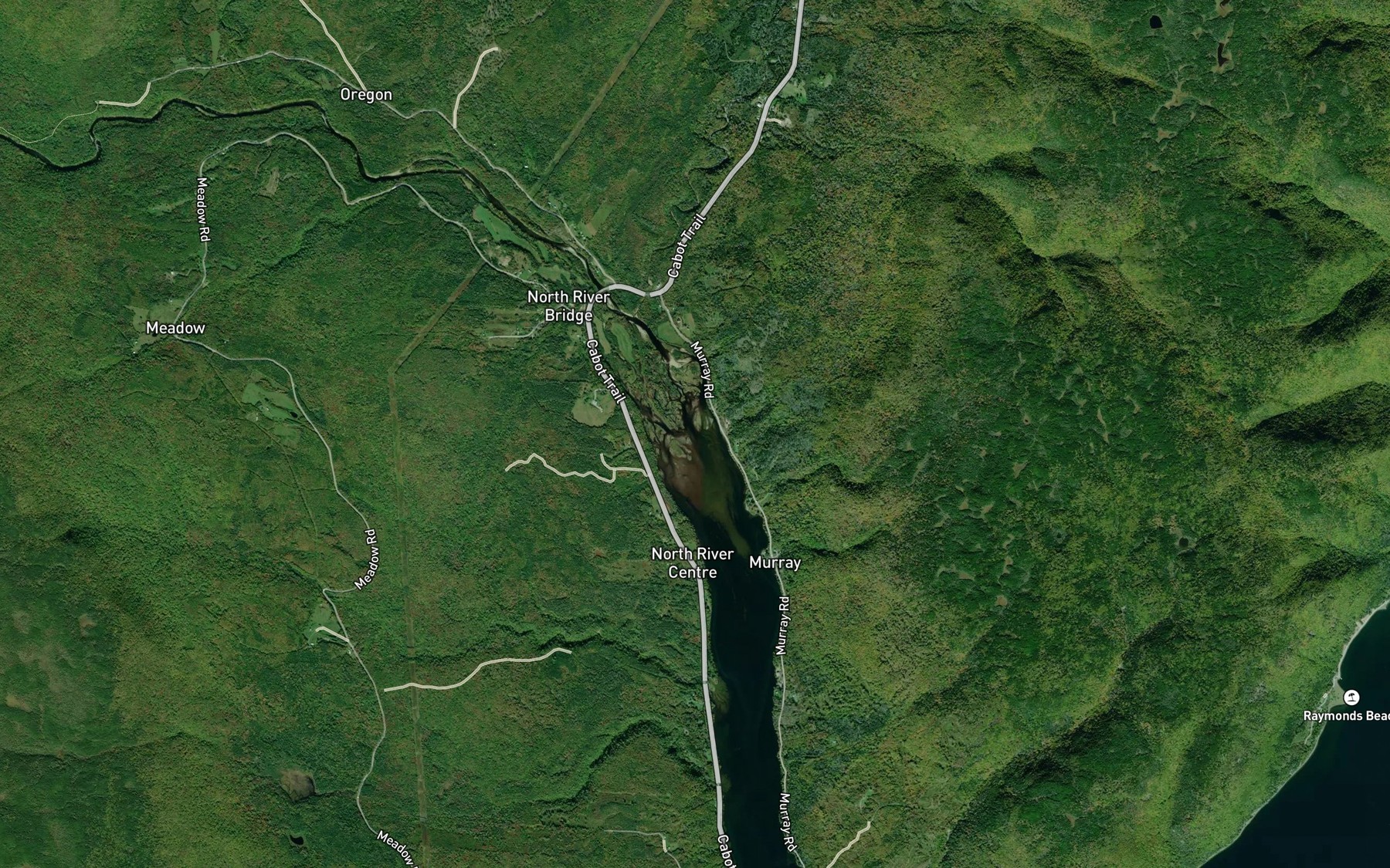 Satellite map of the North River