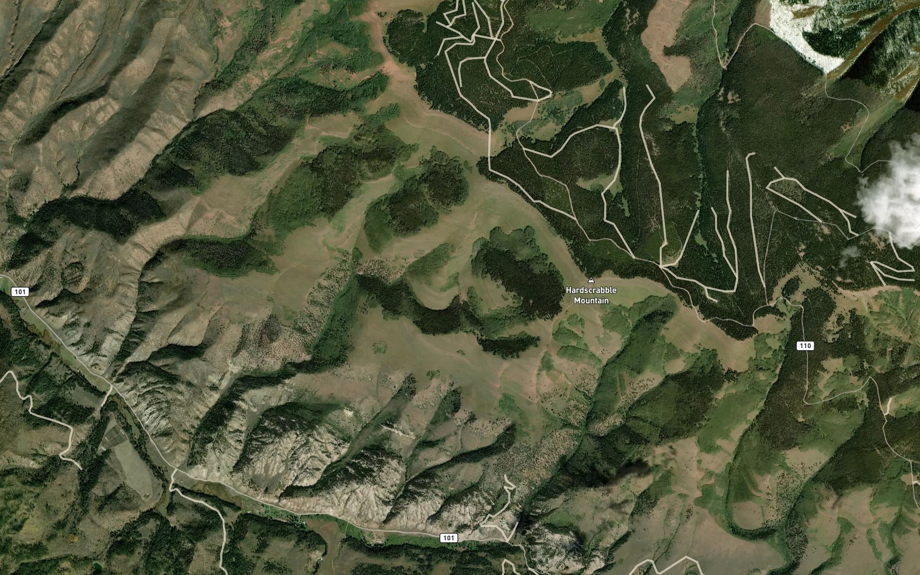 Satellite map of the Yates Reservoir