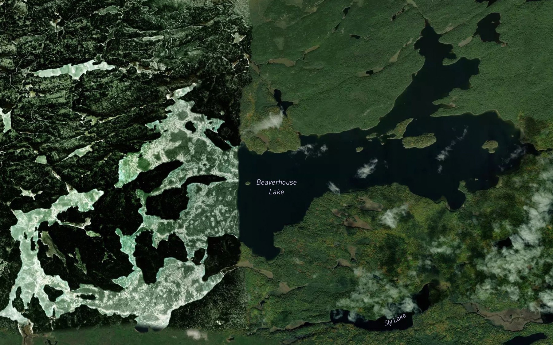 Satellite map of the Beaverhouse Lake