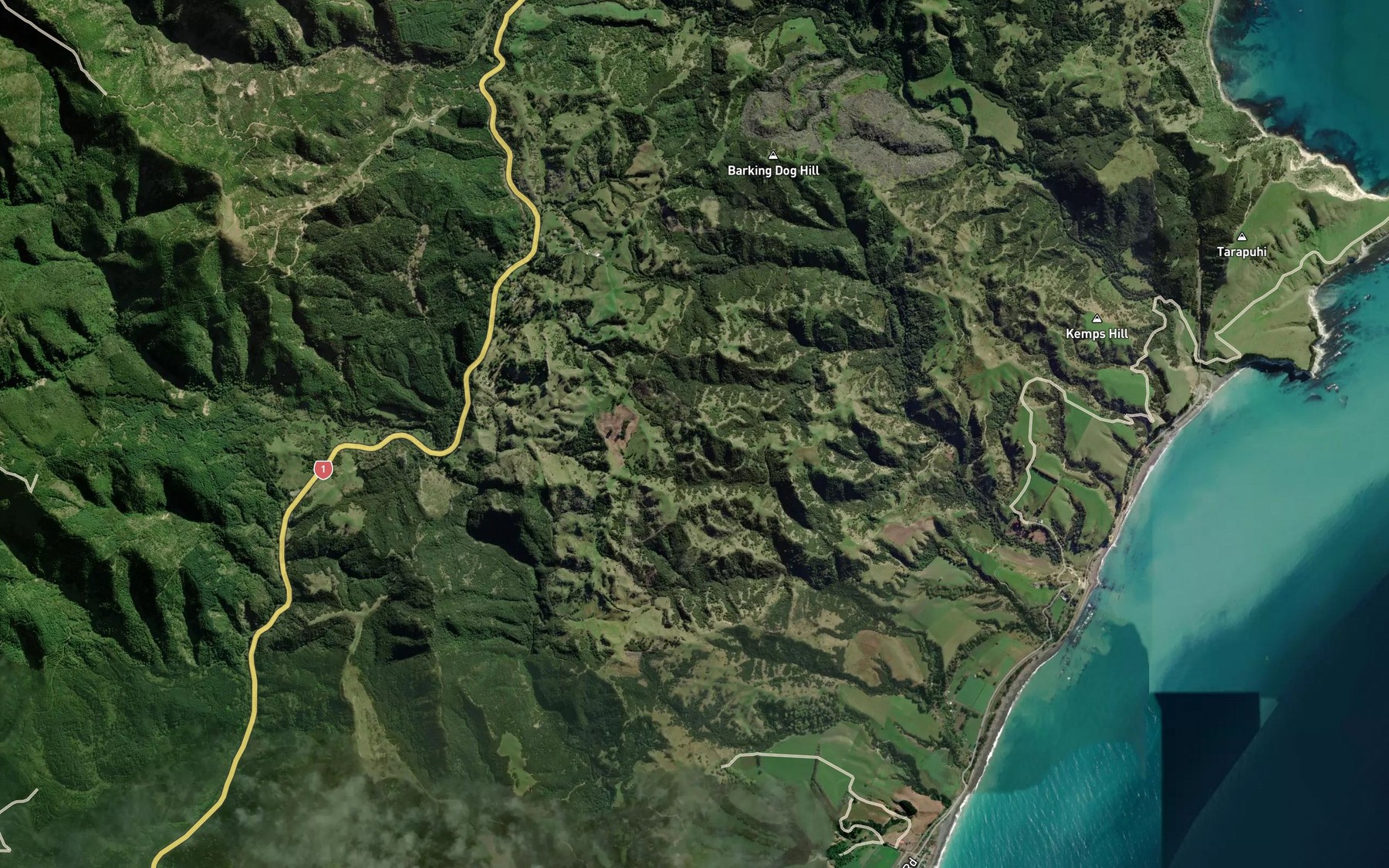 Satellite map of the Waitotaranui Creek