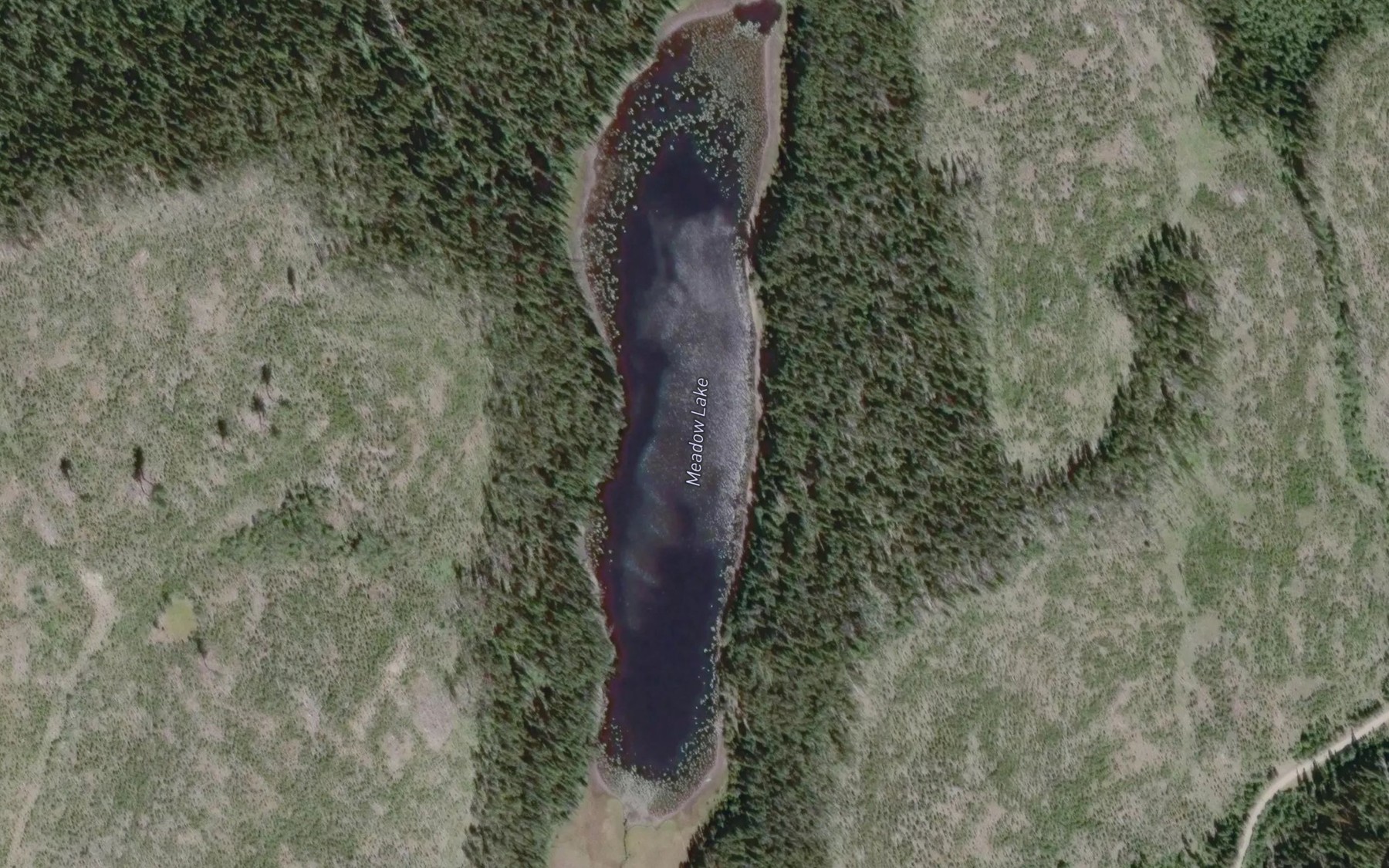 Satellite map of the Meadow Lake