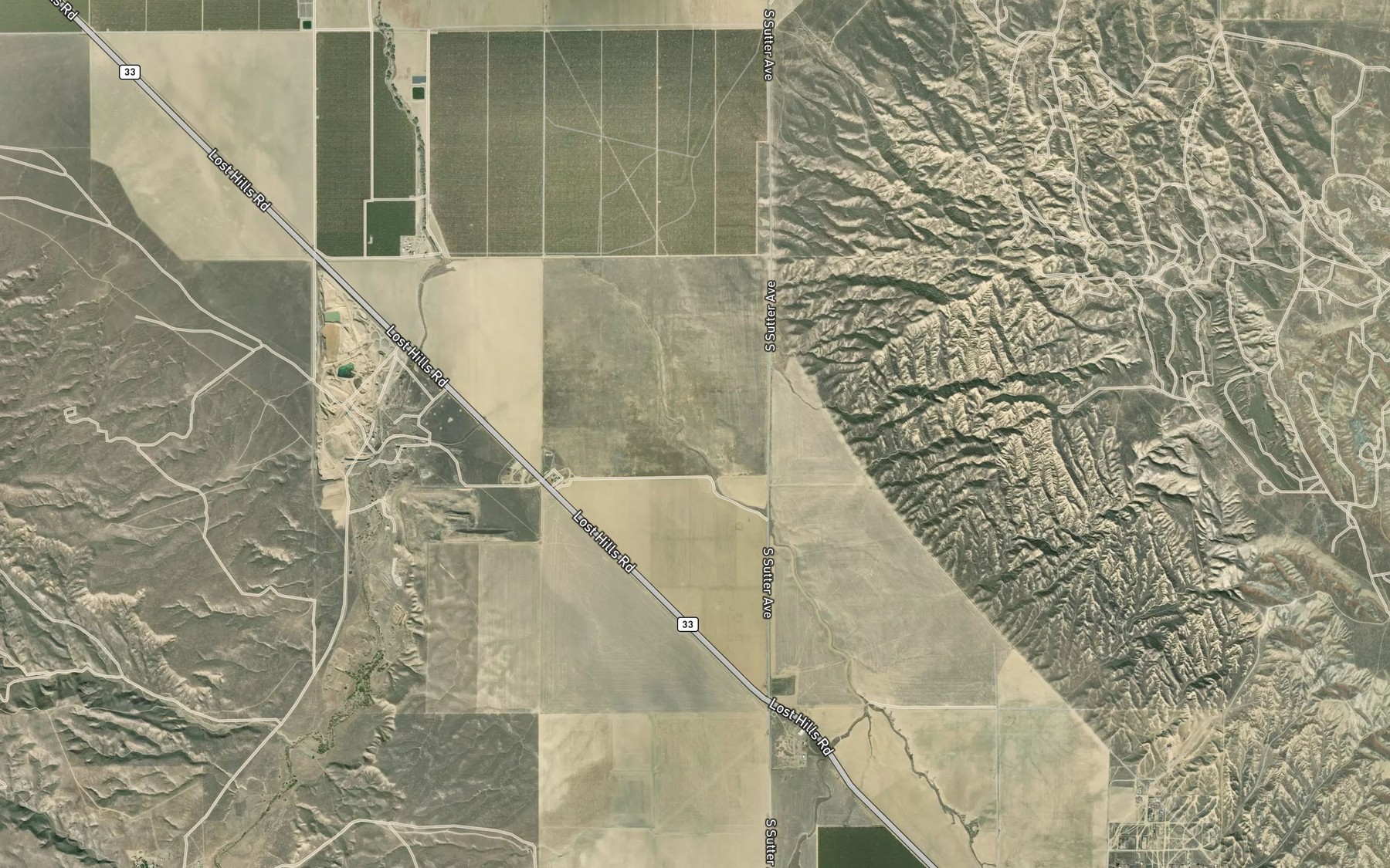 Satellite map of the Canoas Creek