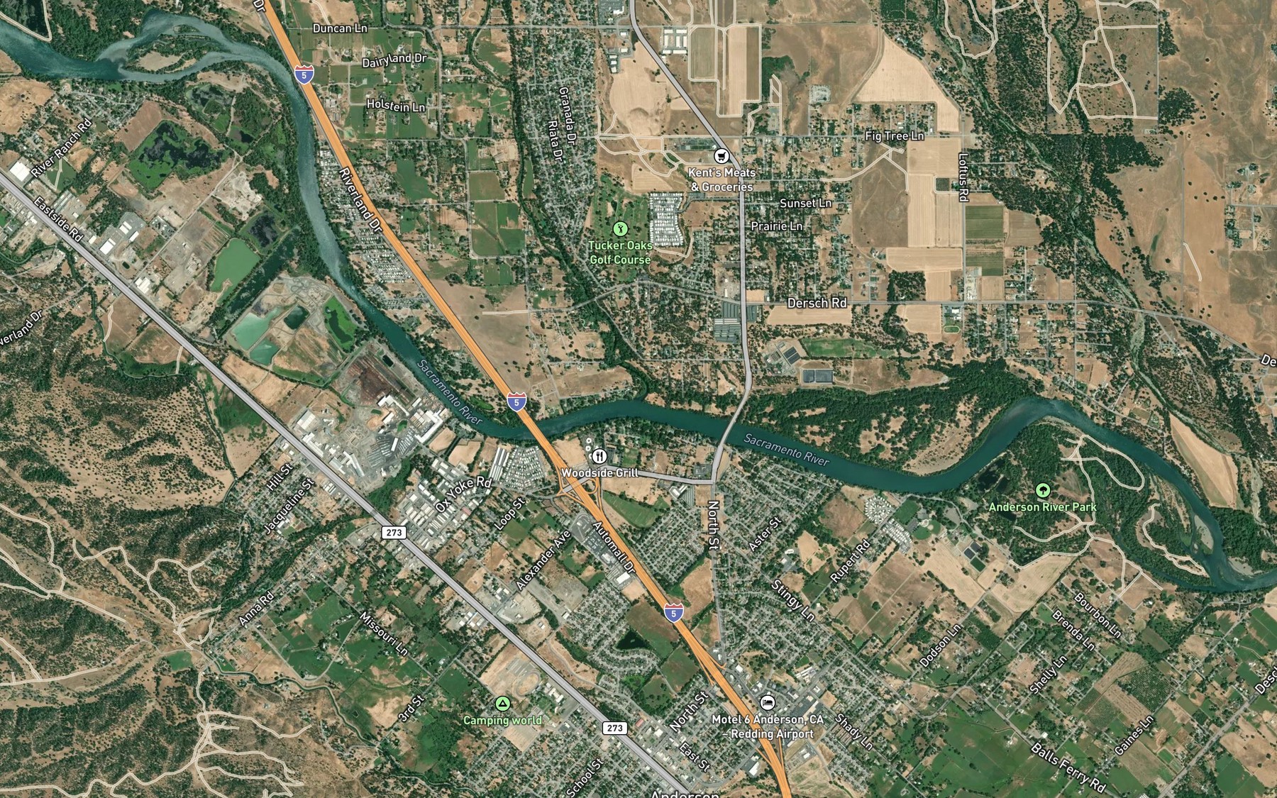 Satellite map of the Churn Creek
