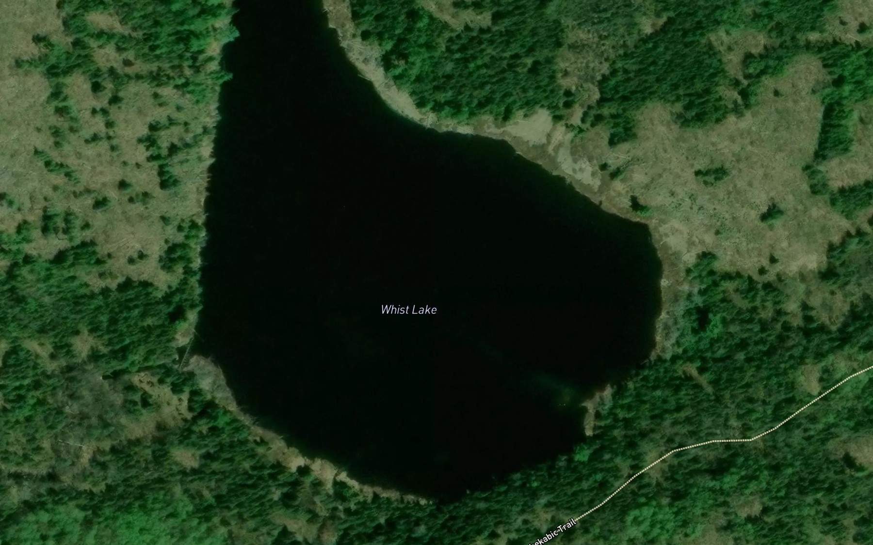 Satellite map of the Whist Lake