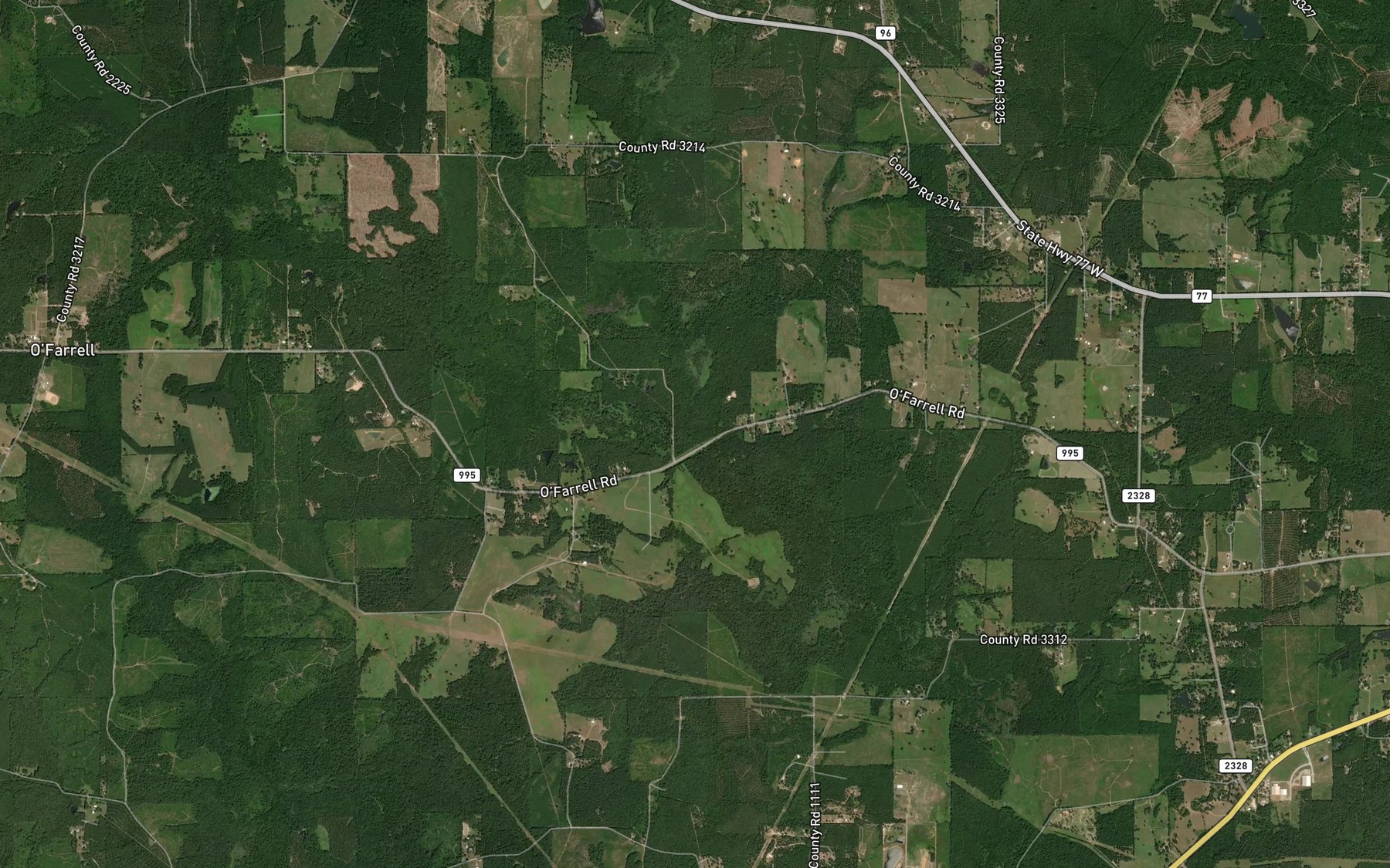Satellite map of the Bee Creek