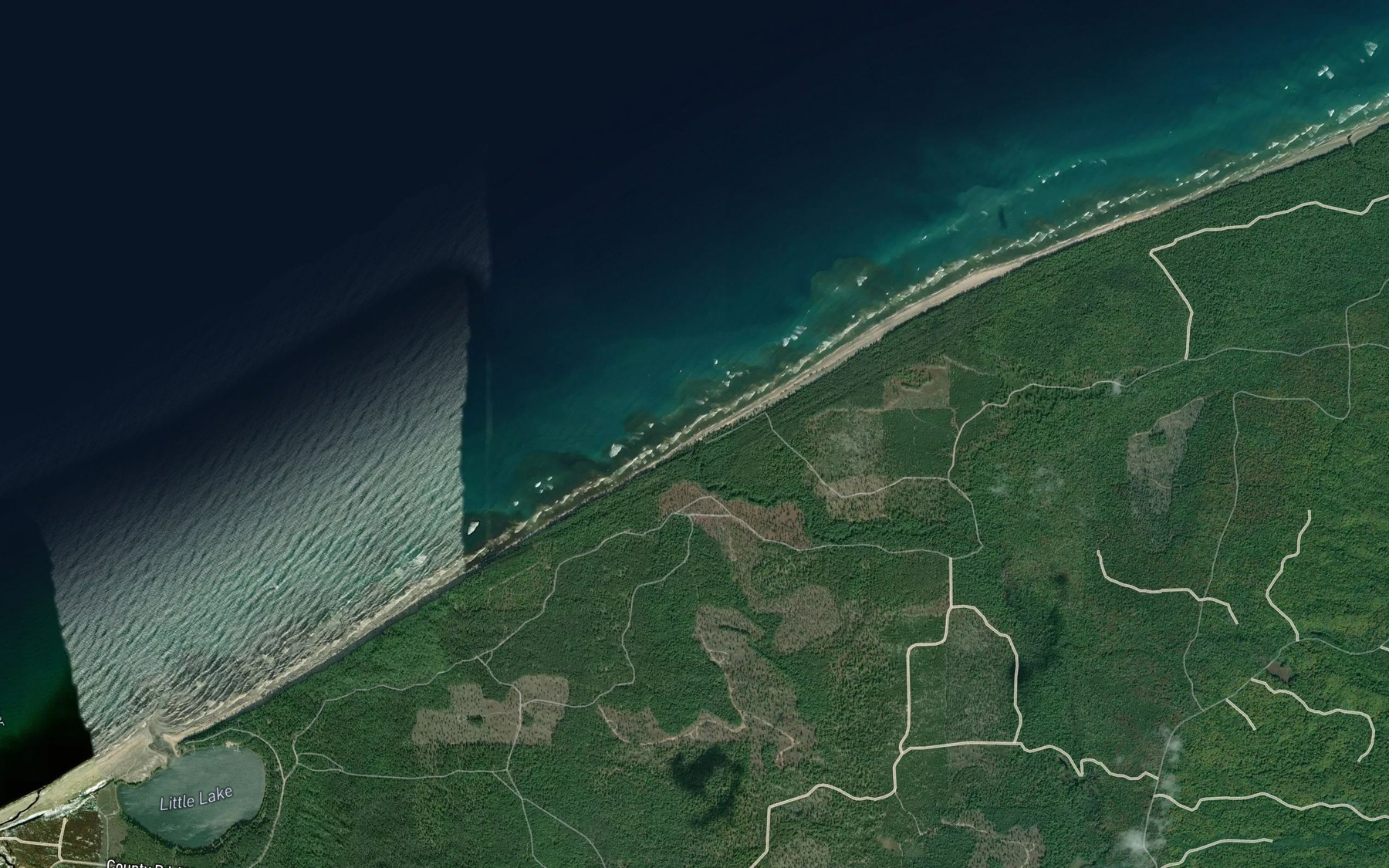 Satellite map of the Threemile Creek