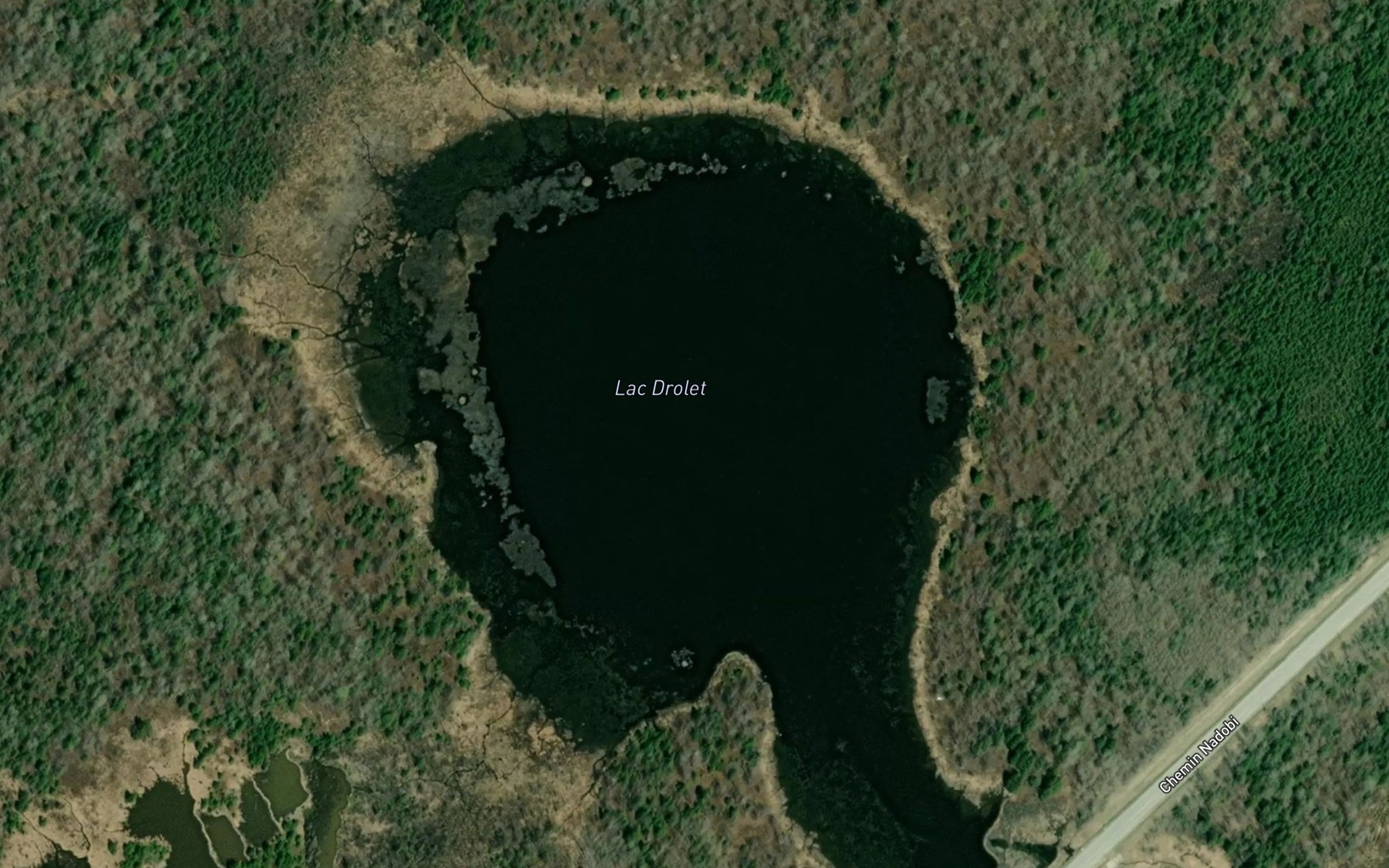Satellite map of the Lac Drolet