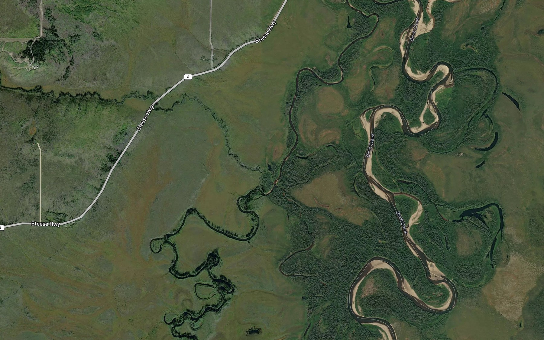 Satellite map of the Quartz Creek
