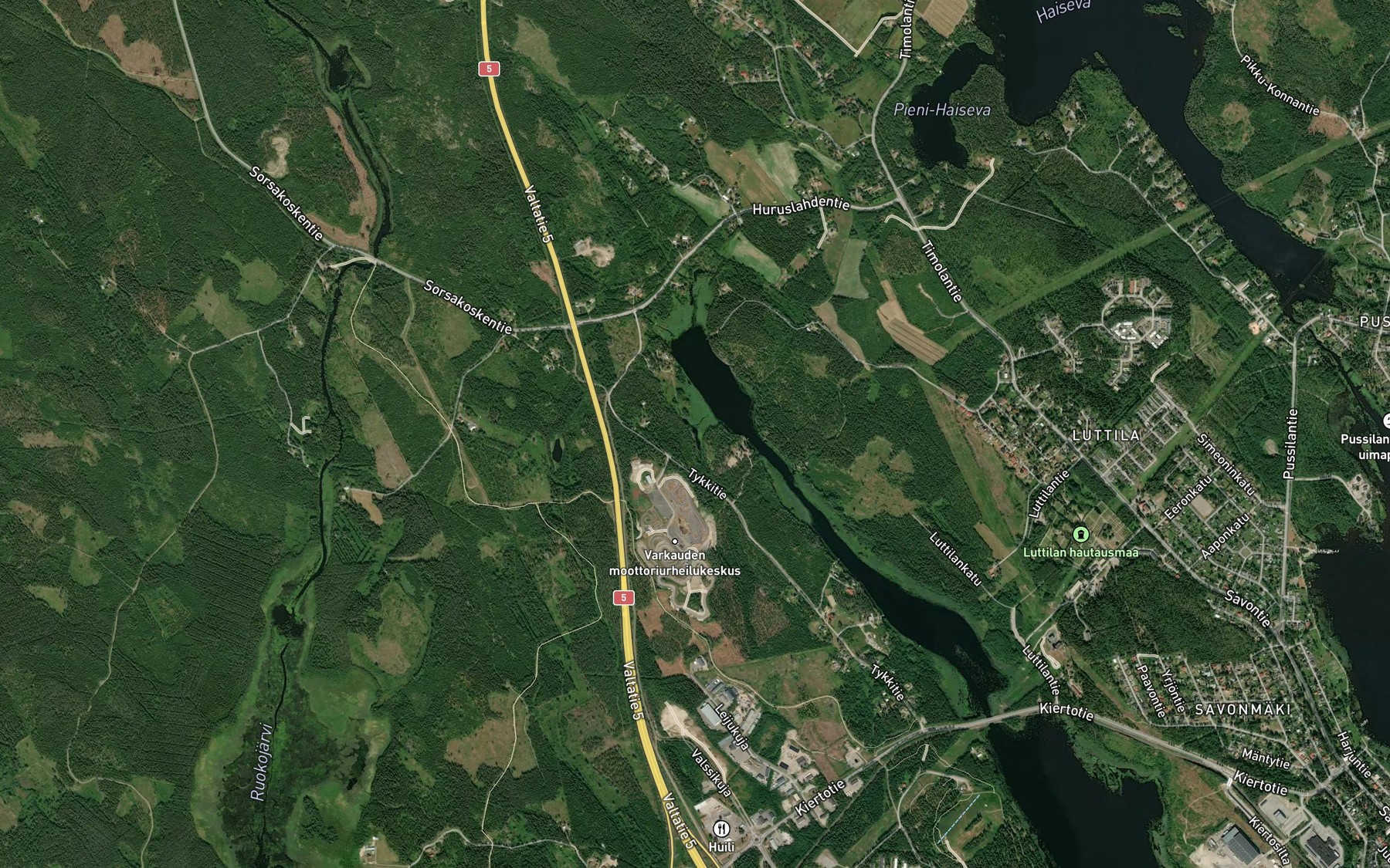 Satellite map of the Sorvalahti