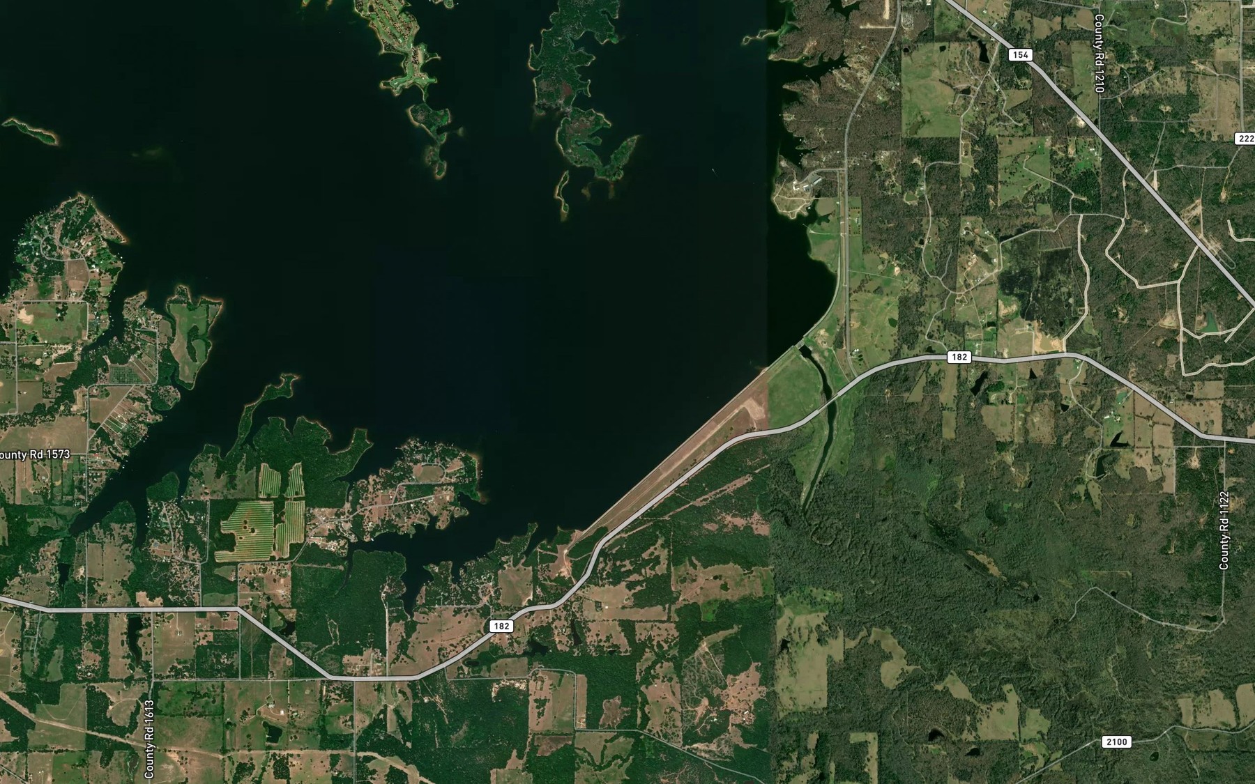 Satellite map of the Caney Creek