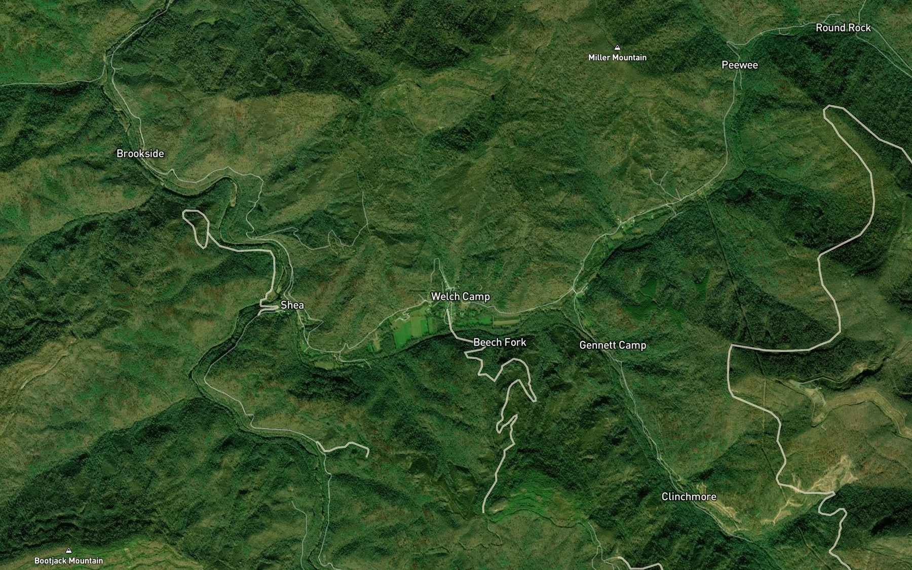 Satellite map of the Skull Branch
