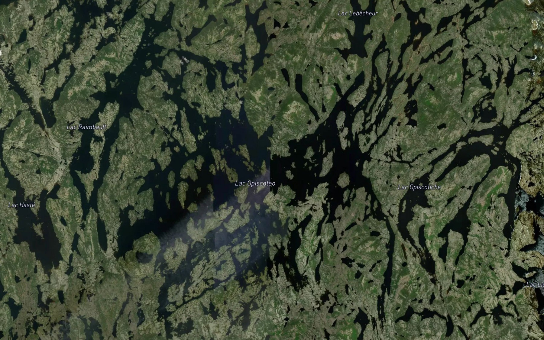 Satellite map of the Lac Opiscoteo
