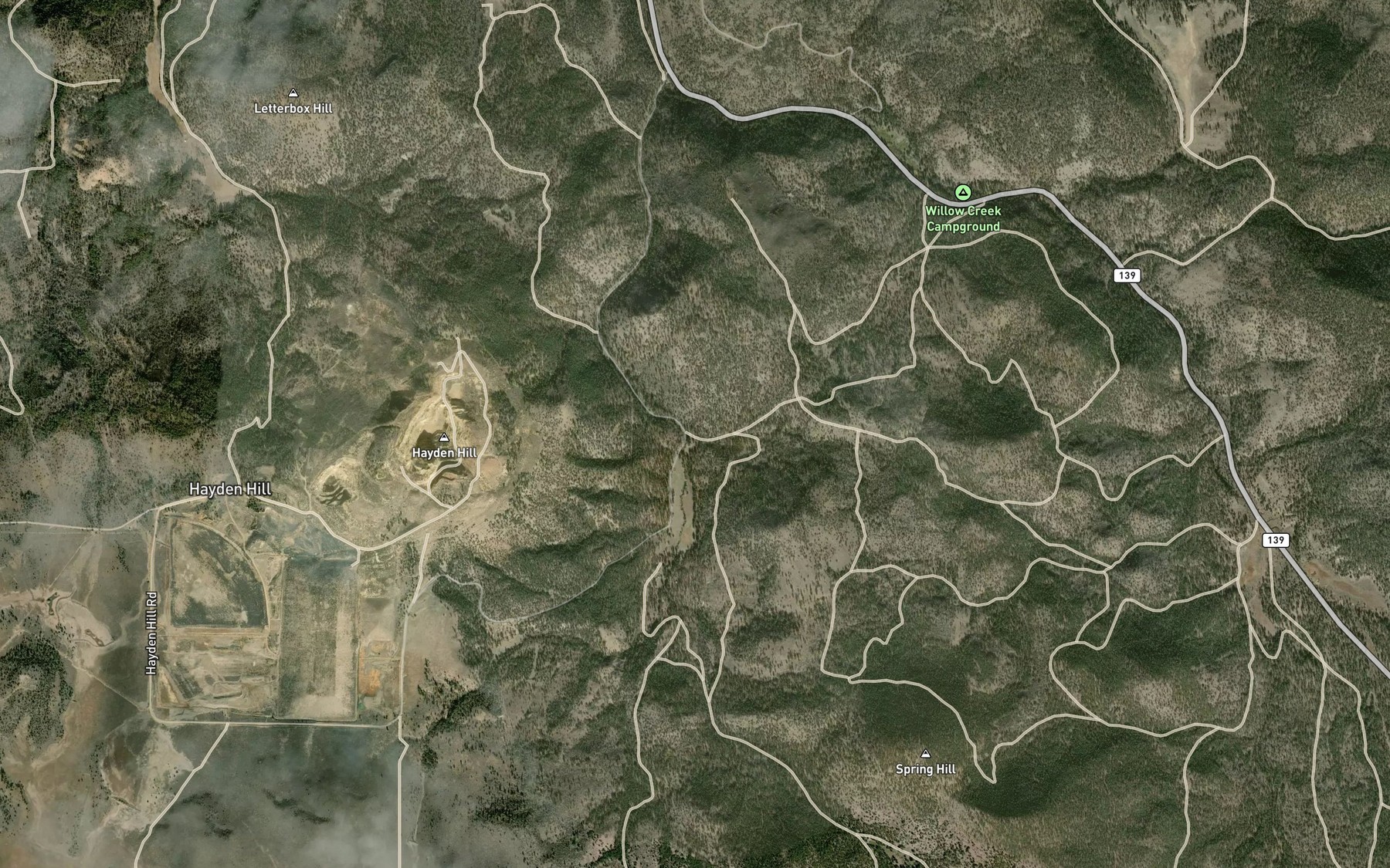 Satellite map of the Indian Spring