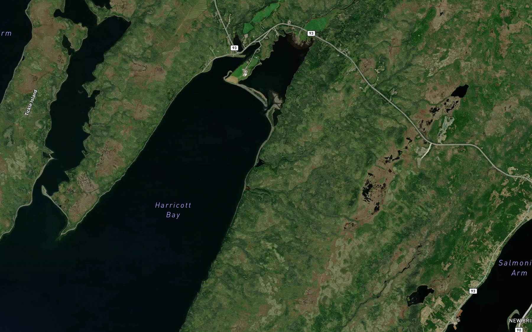 Satellite map of the Drooks River