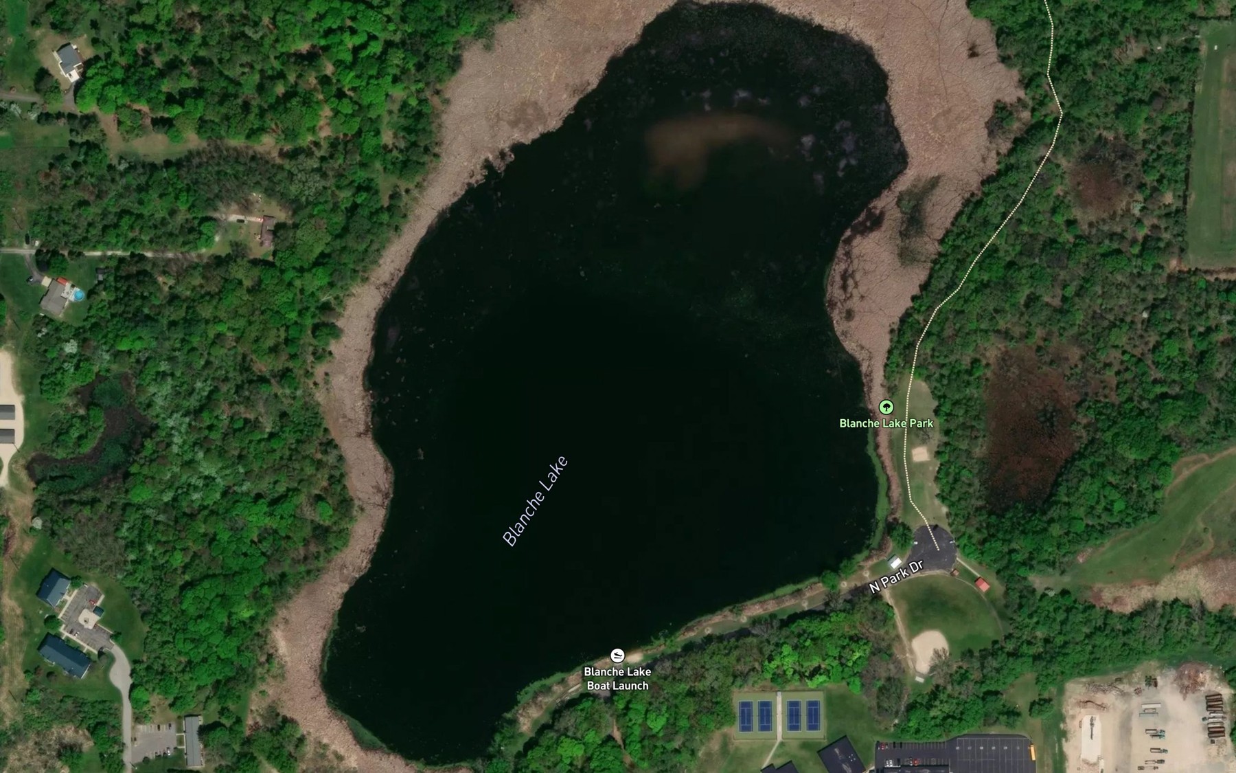 Satellite map of the Blanch Lake