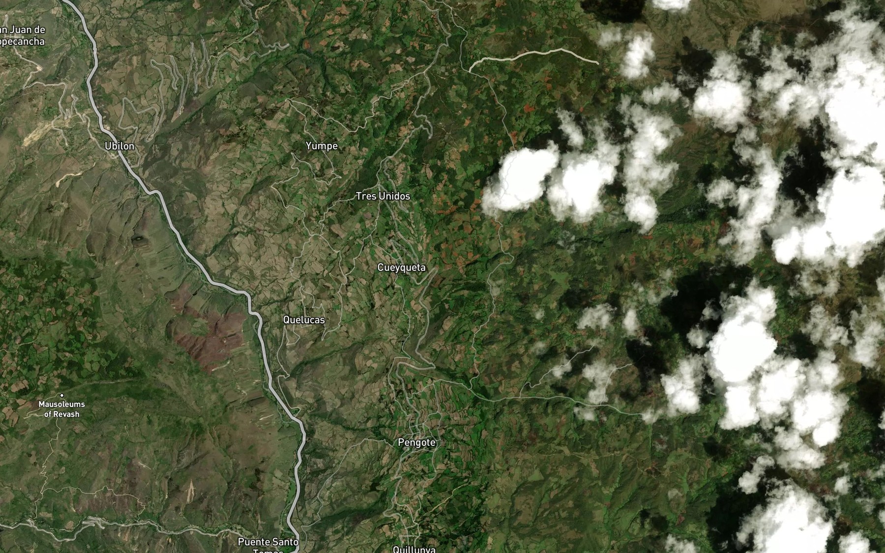 Satellite map of the Quebrada Yasulca