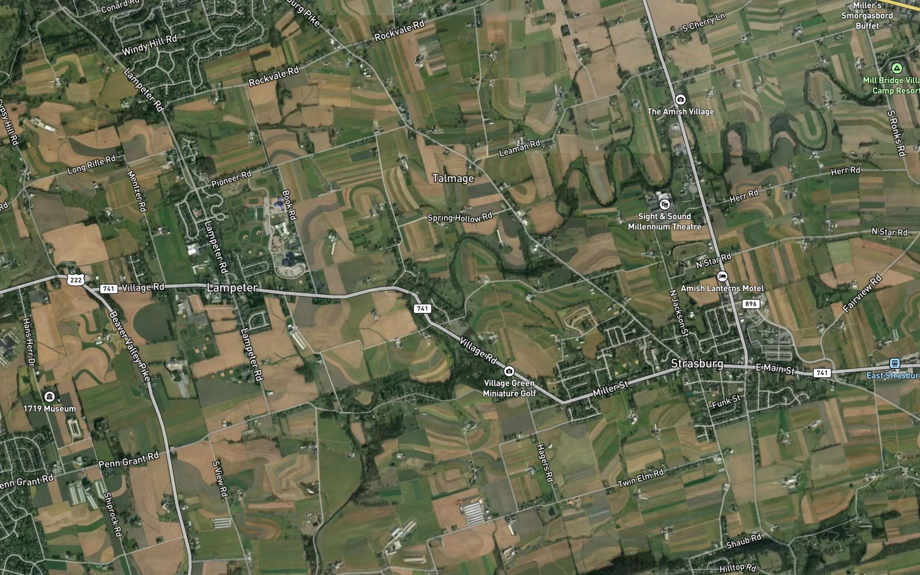 Satellite map of the Kendig Run