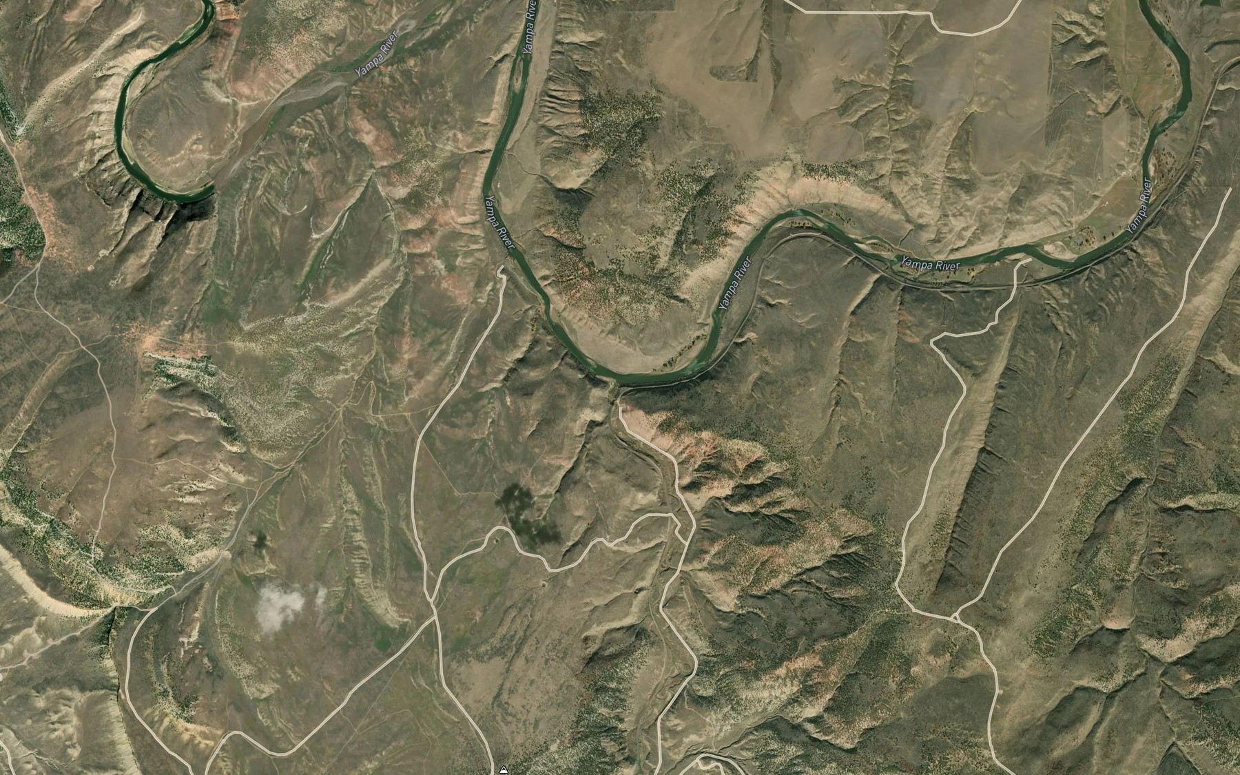 Satellite map of the Milk Creek