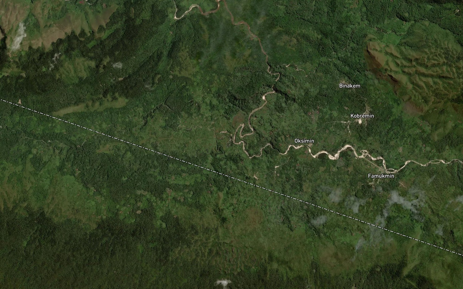Satellite map of the Nong River