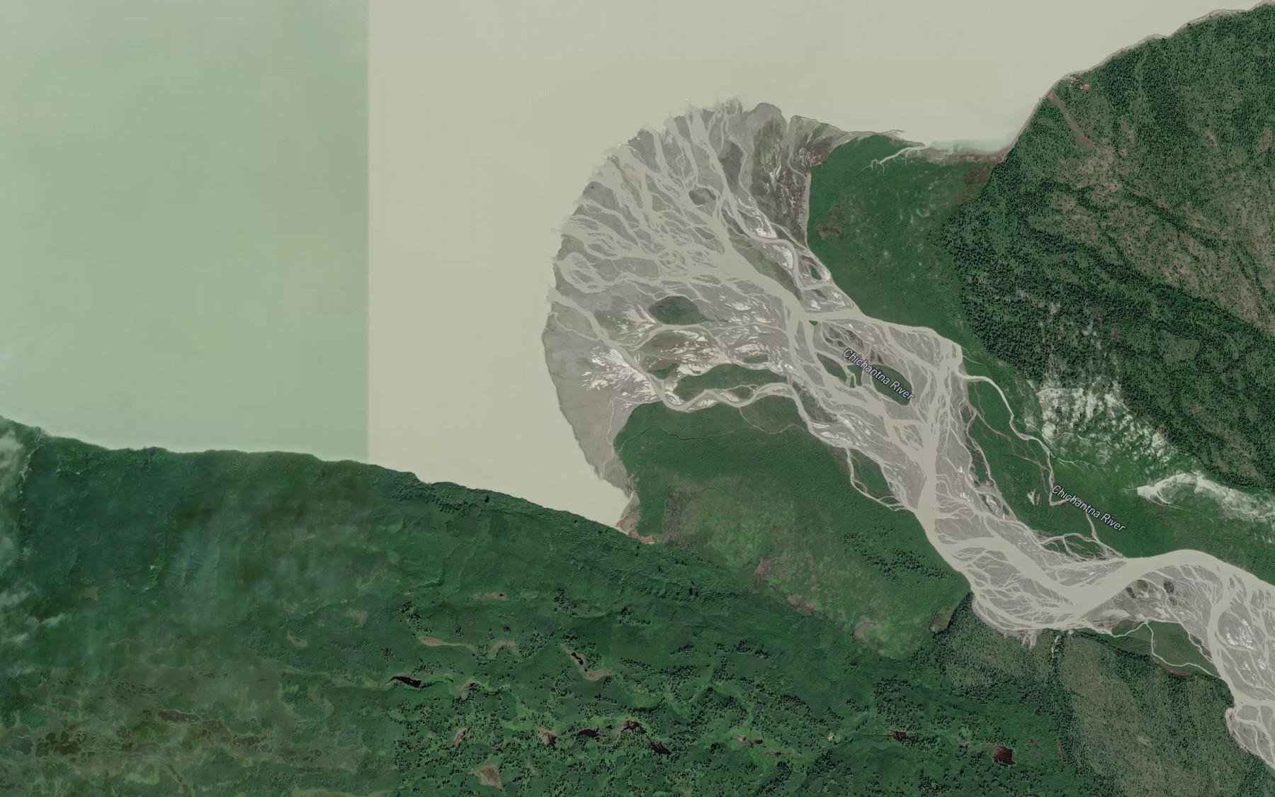 Satellite map of the Chichantna River