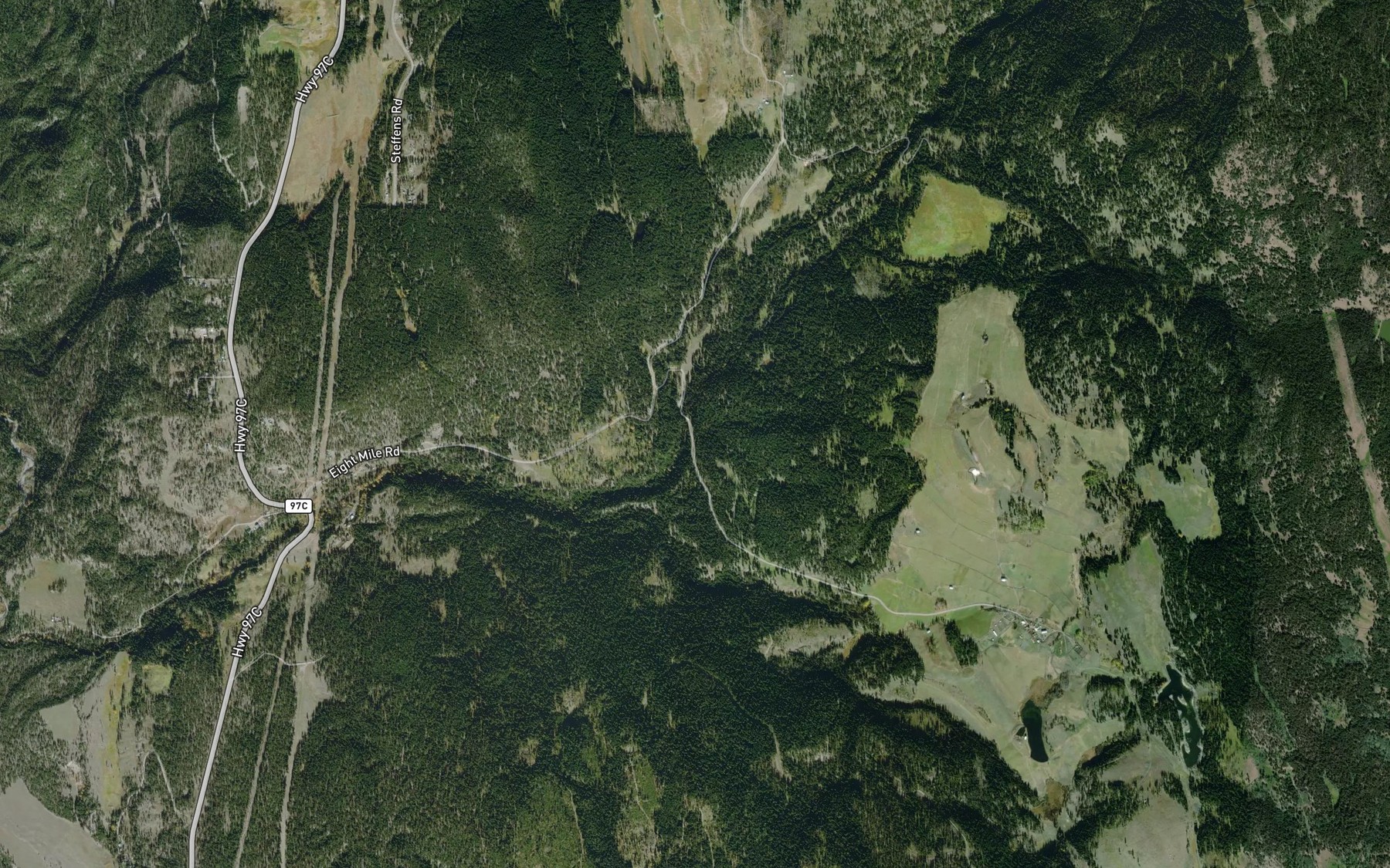 Satellite map of the Neville Creek