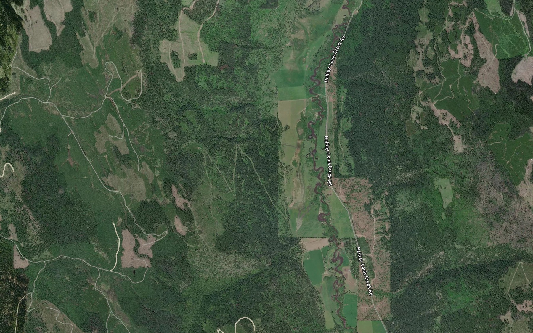 Satellite map of the Zink Creek