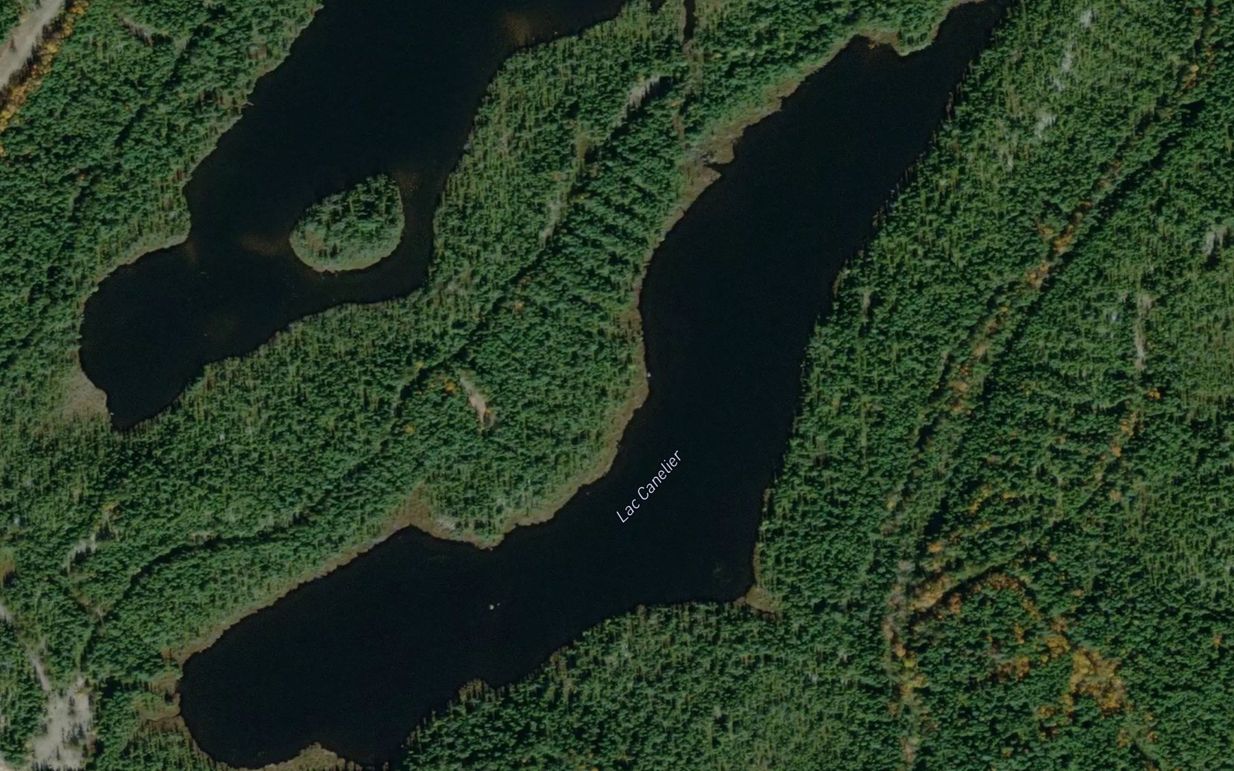 Satellite map of the Lac Canelier