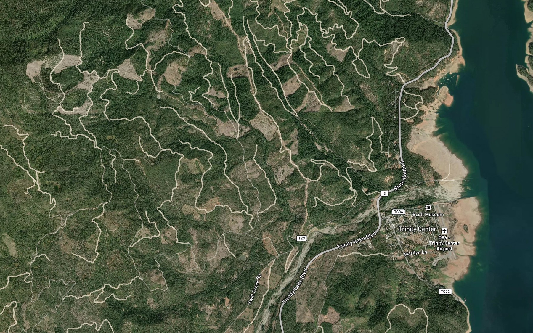 Satellite map of the Star Creek