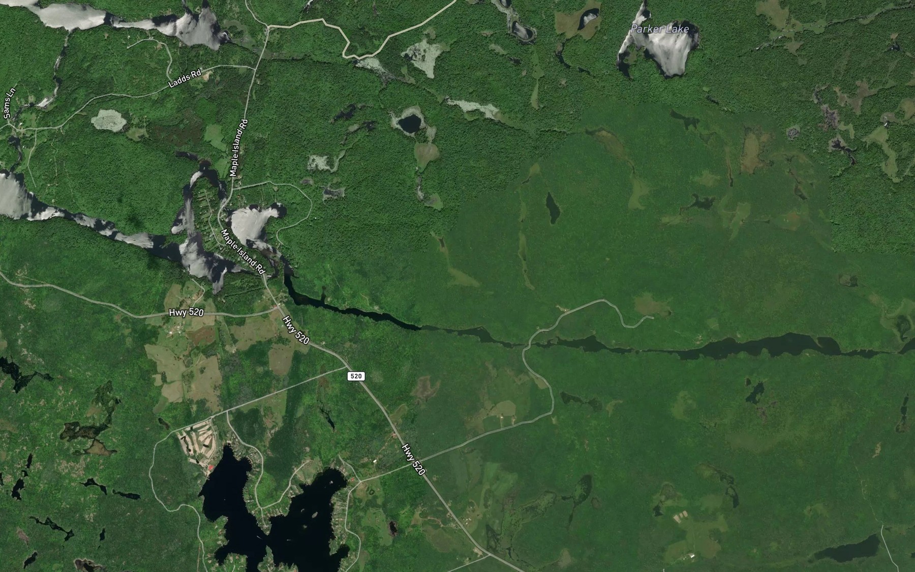 Satellite map of the Cody Rapids
