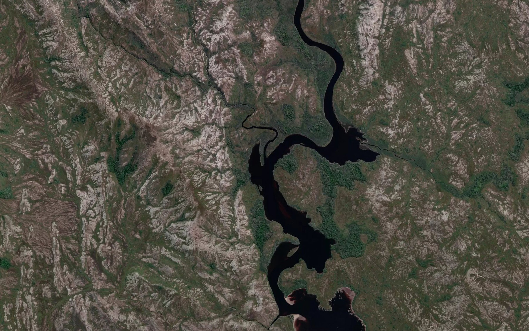 Satellite map of the De Witt River